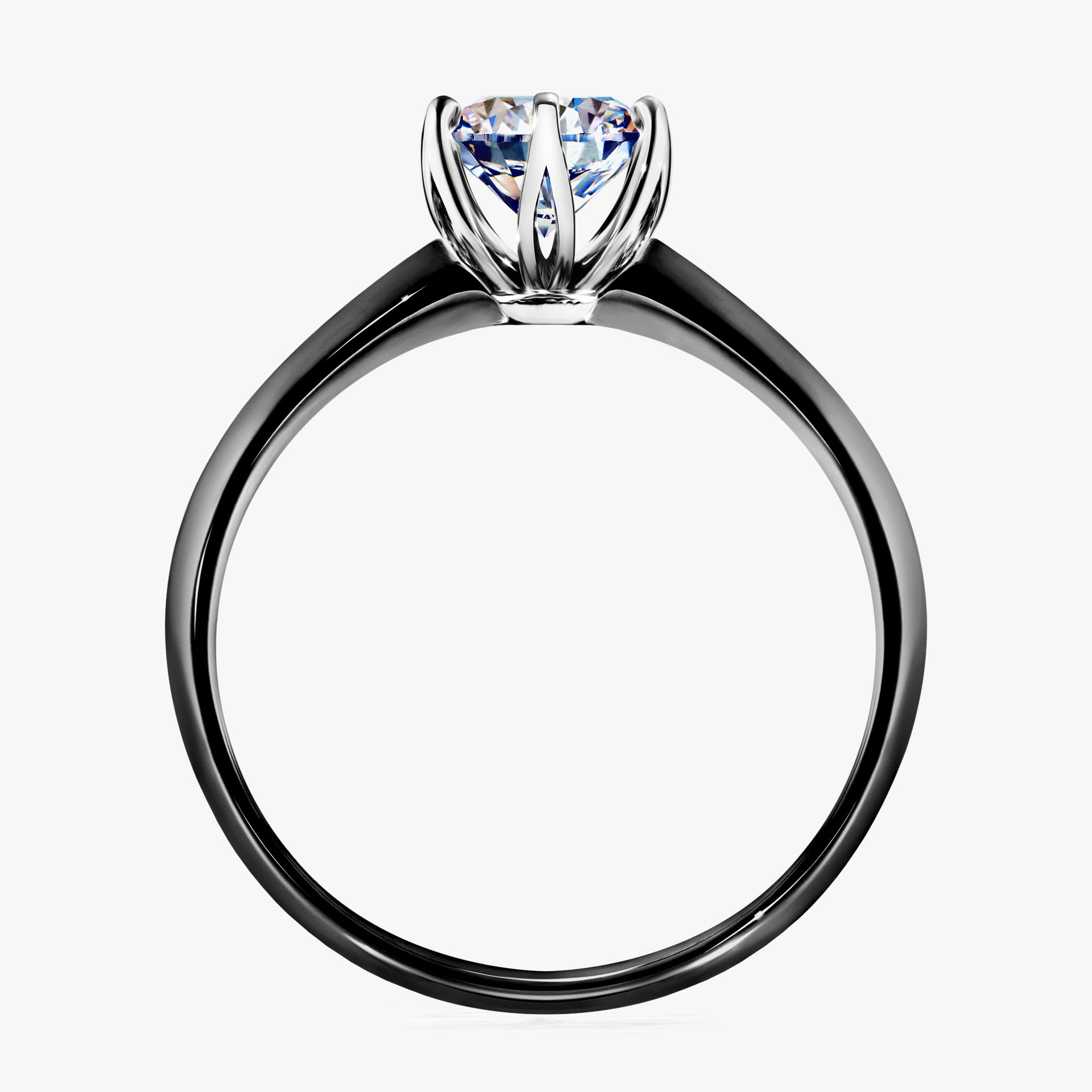 Pierścionek zaręczynowy My Daisy z czarnego złota z diamentem naturalnym 0,80ct