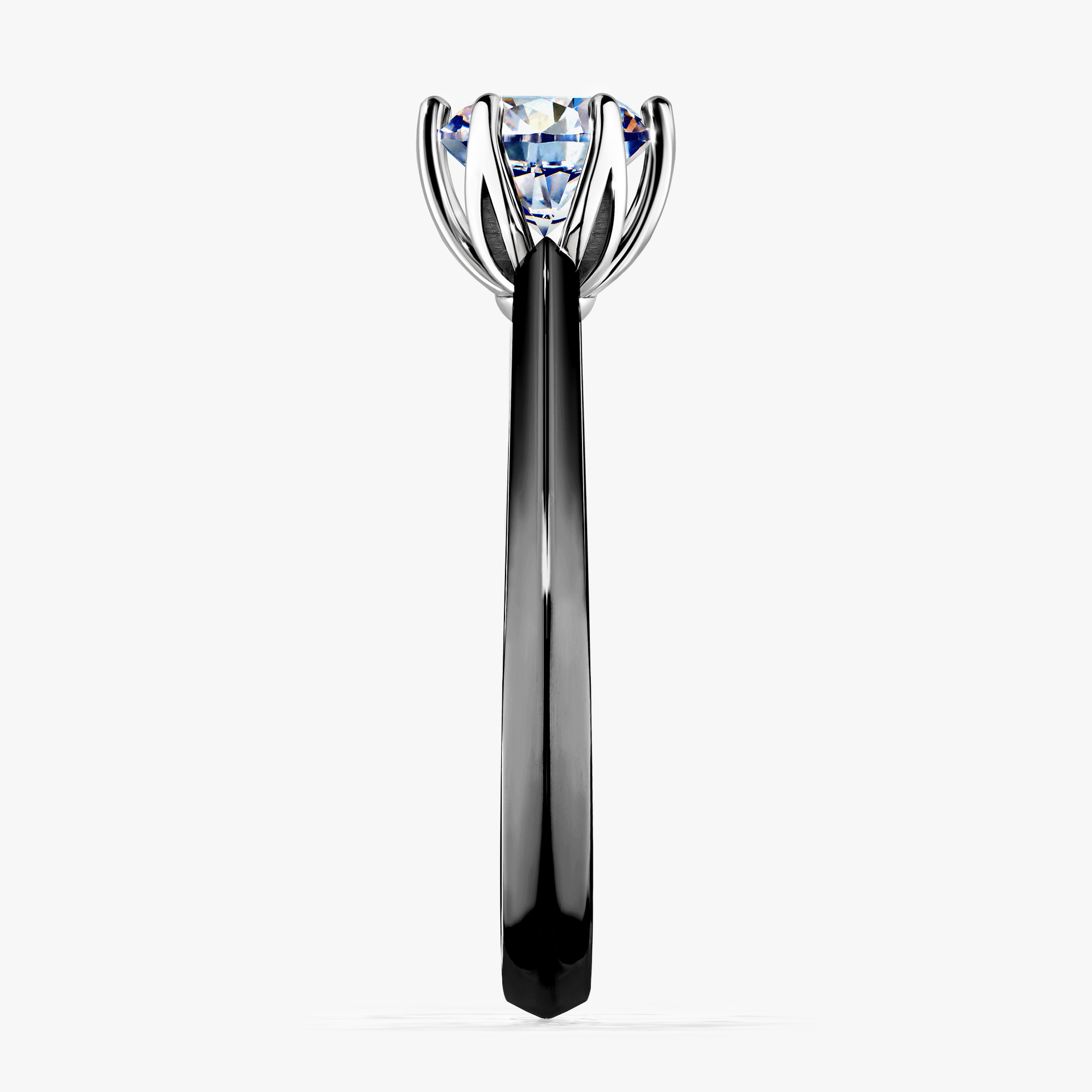 Pierścionek zaręczynowy My Daisy z czarnego złota z diamentem naturalnym 0,80ct