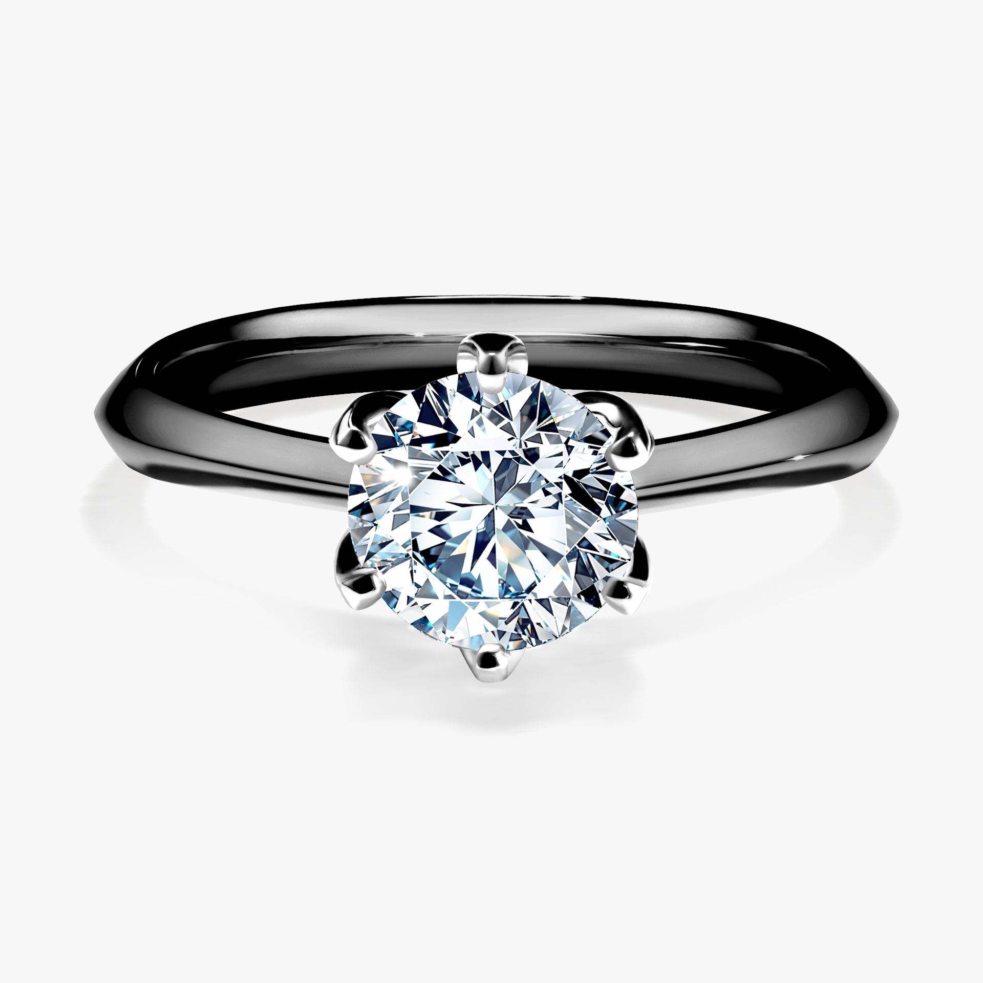 Pierścionek zaręczynowy My Daisy z czarnego złota z diamentem naturalnym 1,00ct