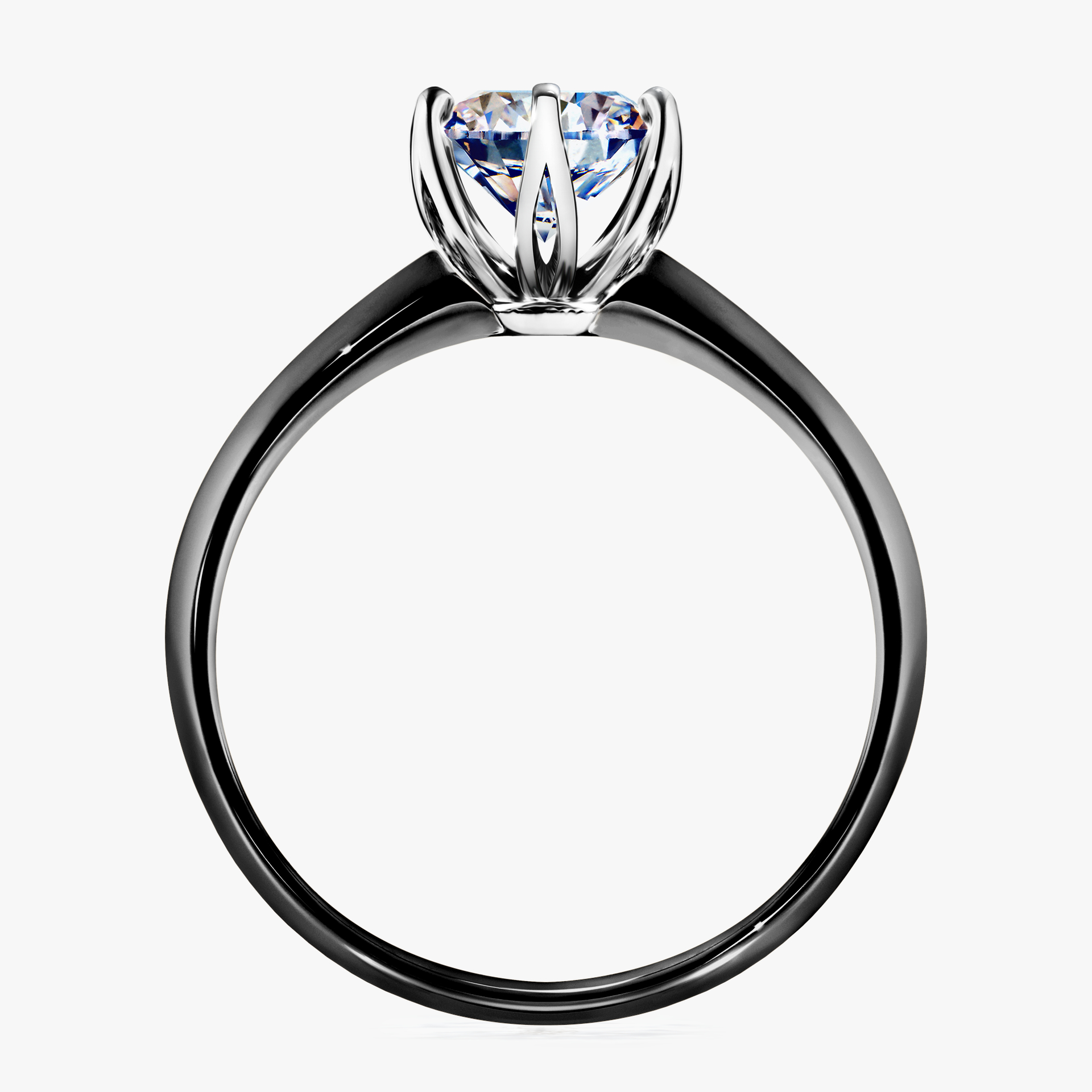 Pierścionek zaręczynowy My Daisy z czarnego złota z diamentem naturalnym 1,00ct