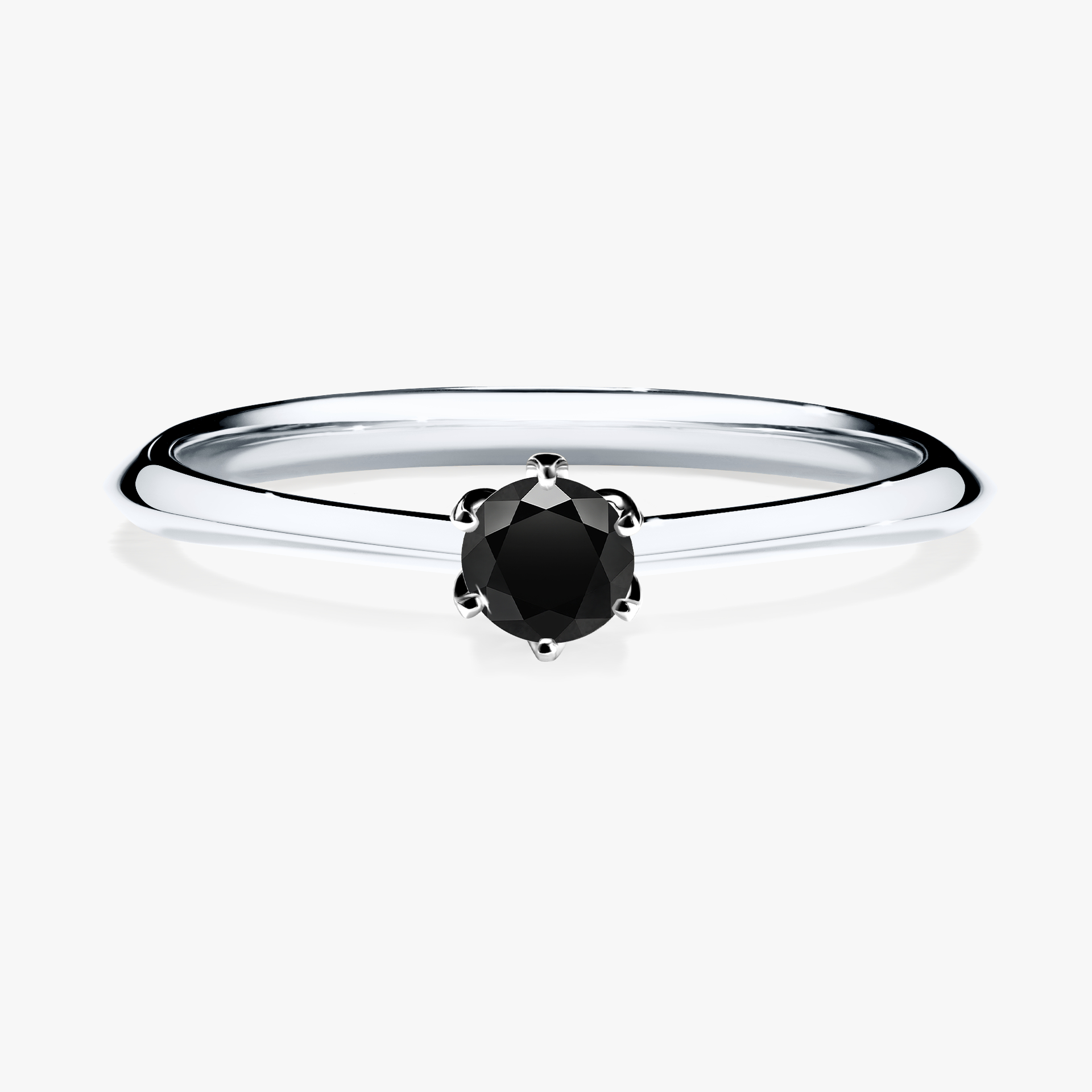 Pierścionek zaręczynowy My Daisy z białego złota z czarnym diamentem 0,17ct