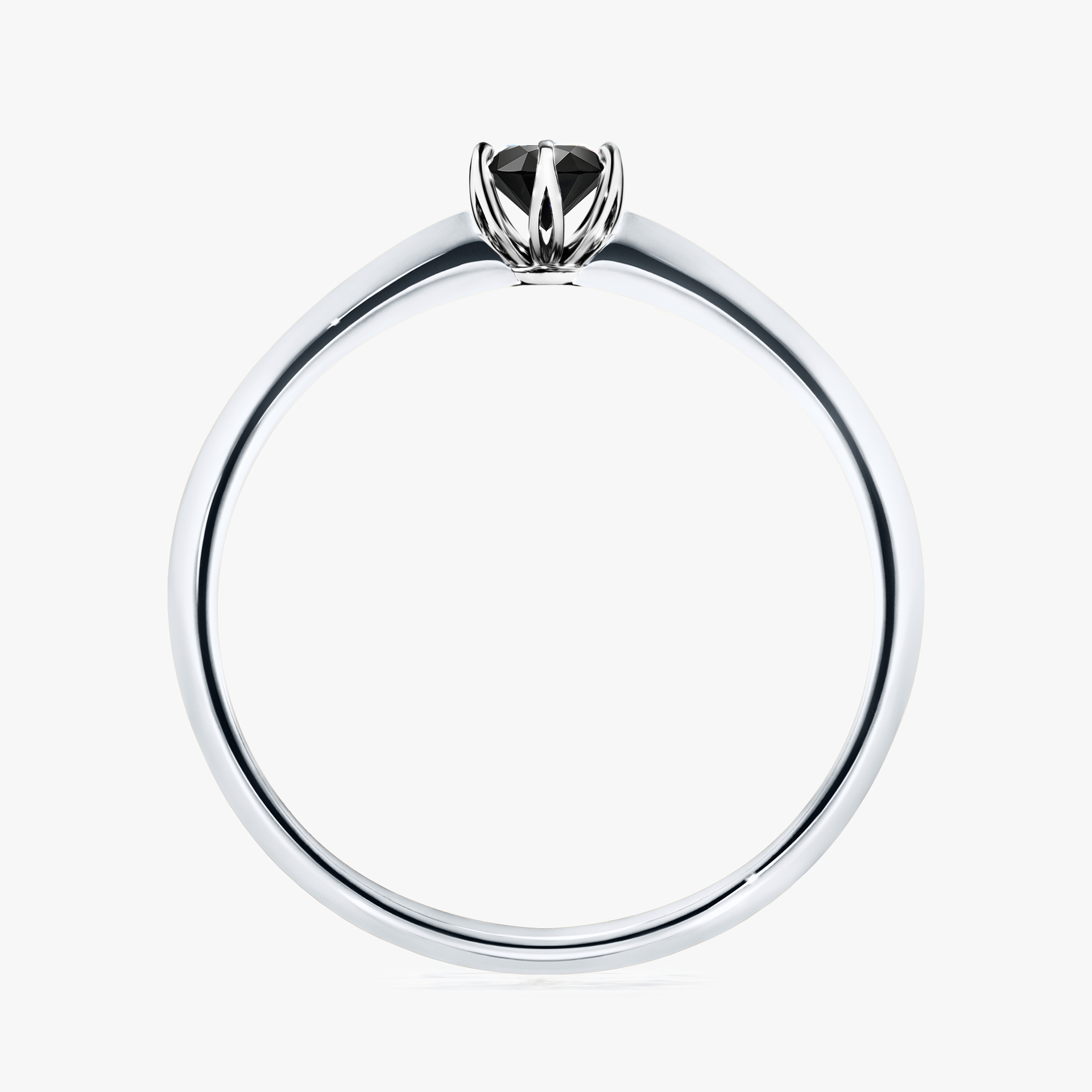 Pierścionek zaręczynowy My Daisy z białego złota z czarnym diamentem 0,17ct