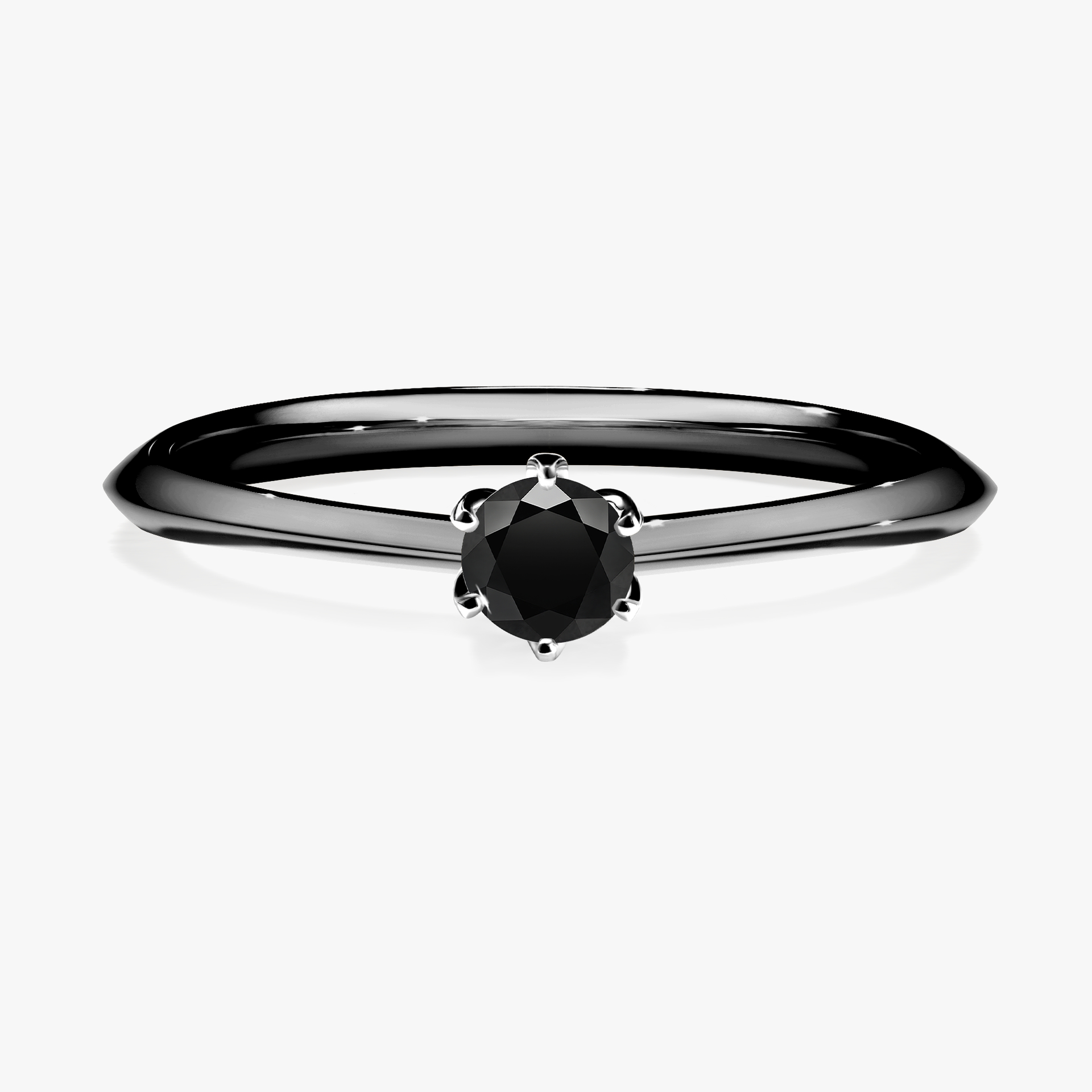 Pierścionek zaręczynowy My Daisy z czarnego złota z czarnym diamentem 0,17ct