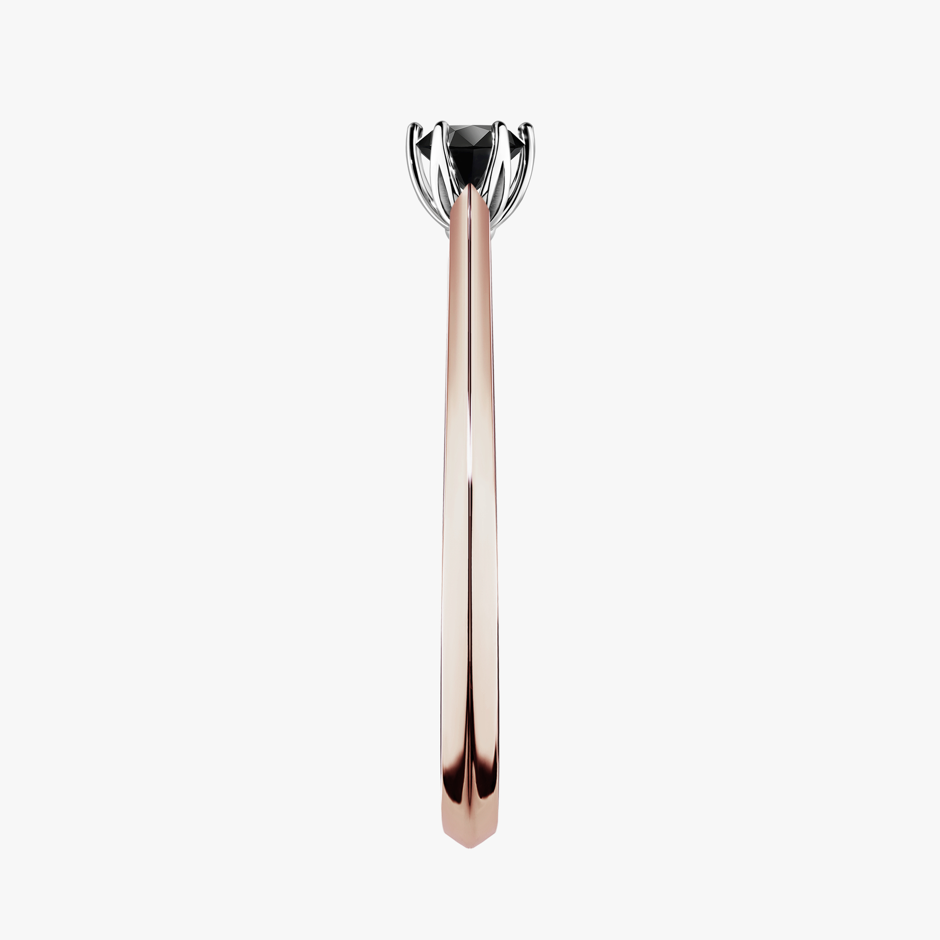 Pierścionek zaręczynowy My Daisy z różowego złota z czarnym diamentem 0,17ct