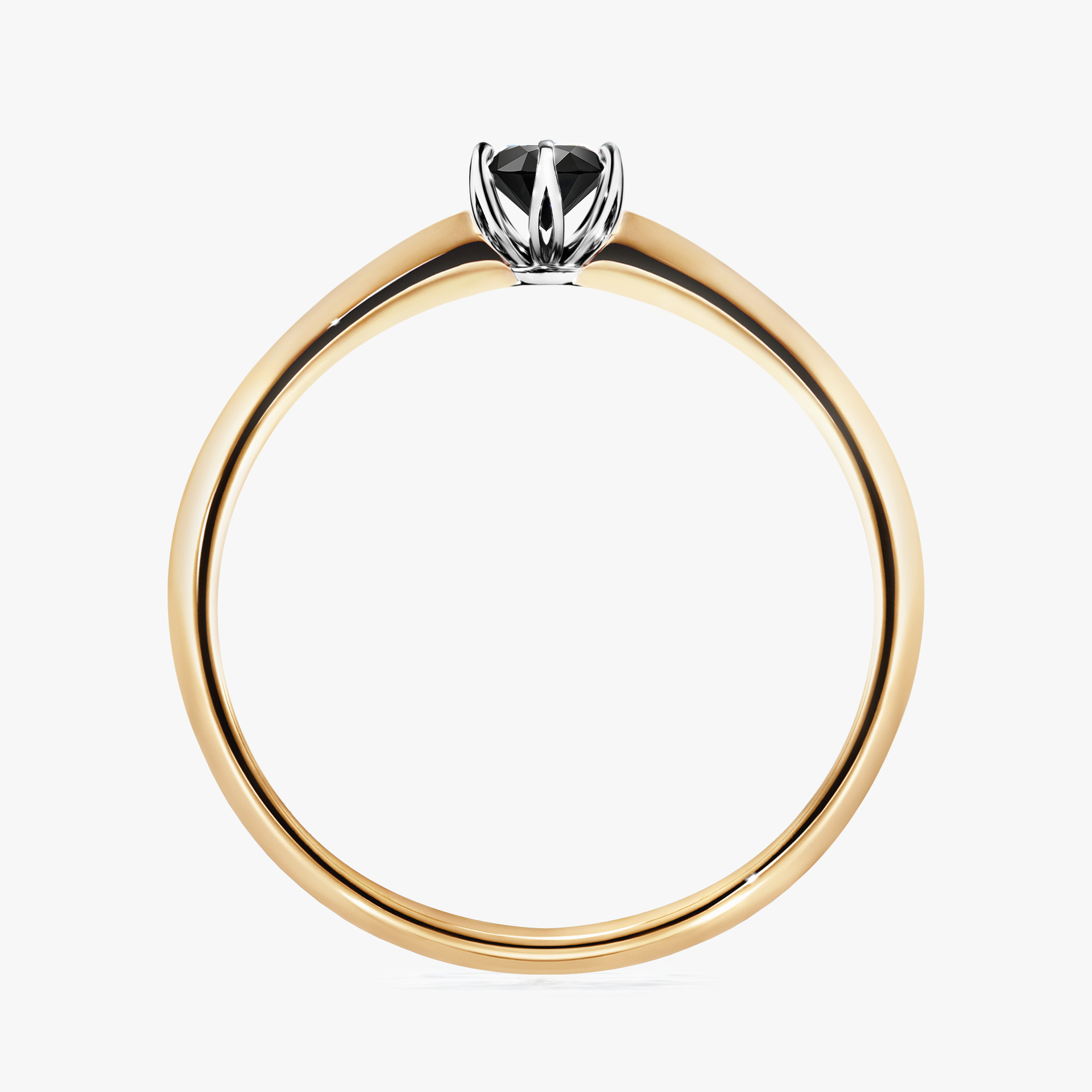 Pierścionek zaręczynowy My Daisy z żółtego złota z czarnym diamentem 0,17ct