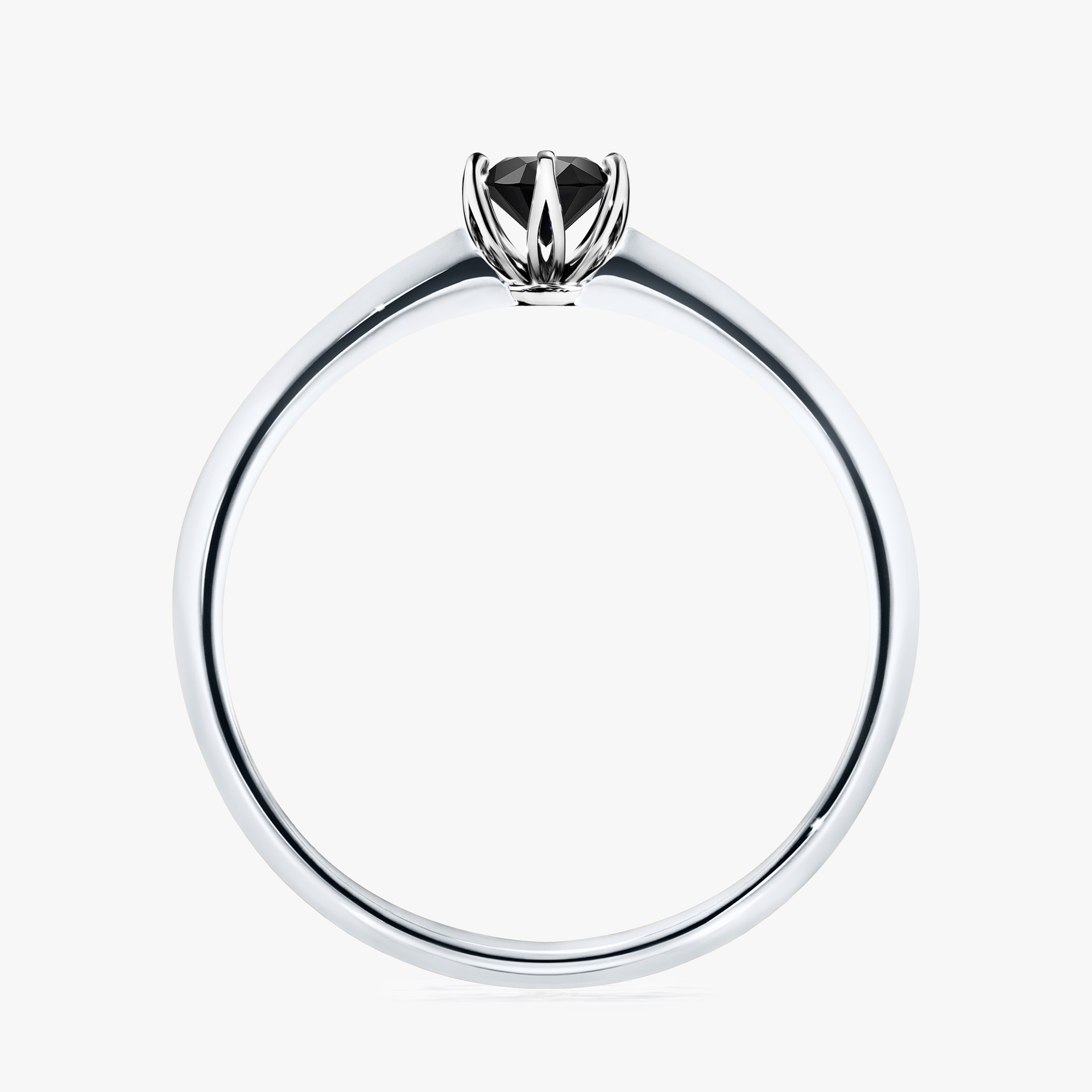 Pierścionek zaręczynowy My Daisy z białego złota z czarnym diamentem 0,25ct