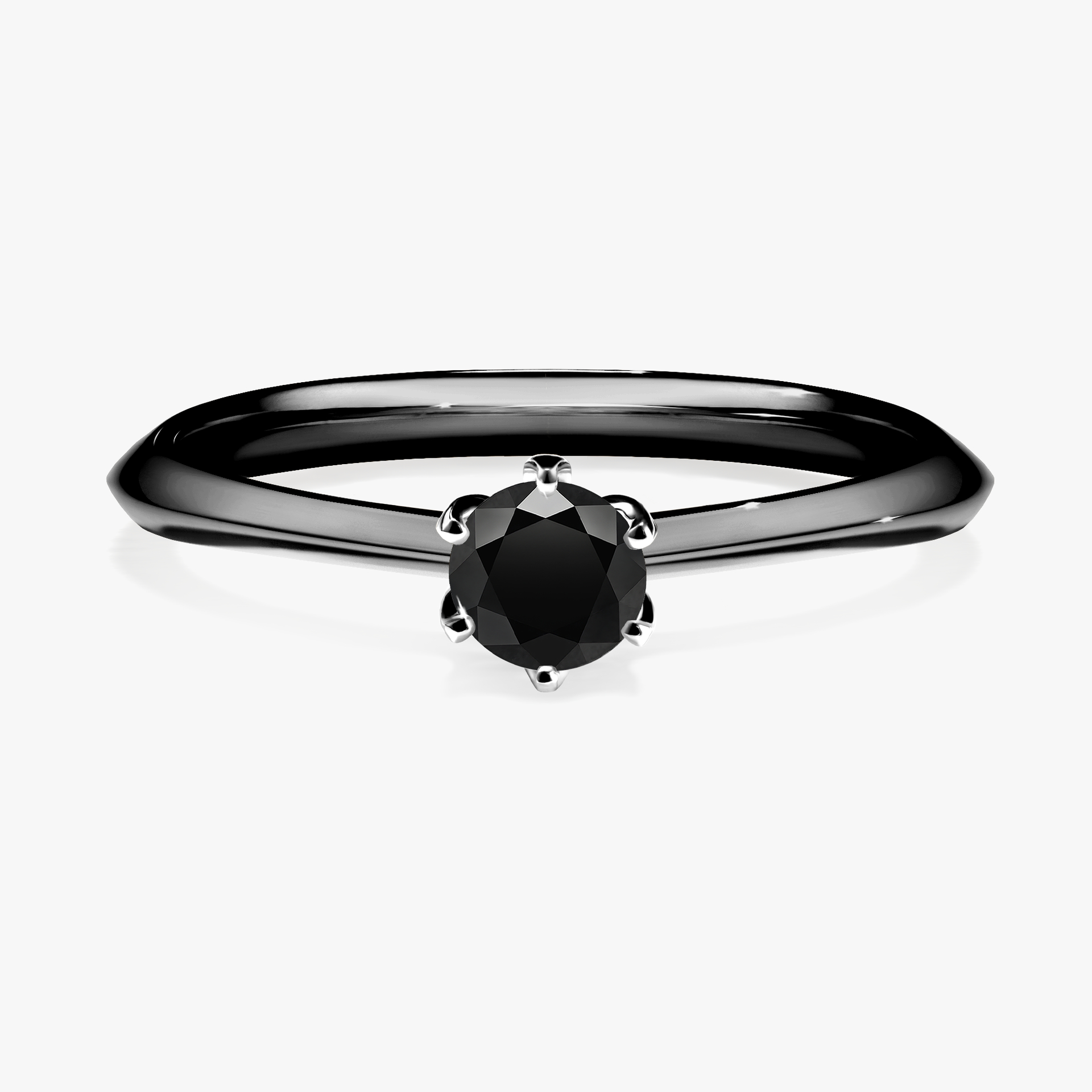 Pierścionek zaręczynowy My Daisy z czarnego złota z czarnym diamentem 0,25ct