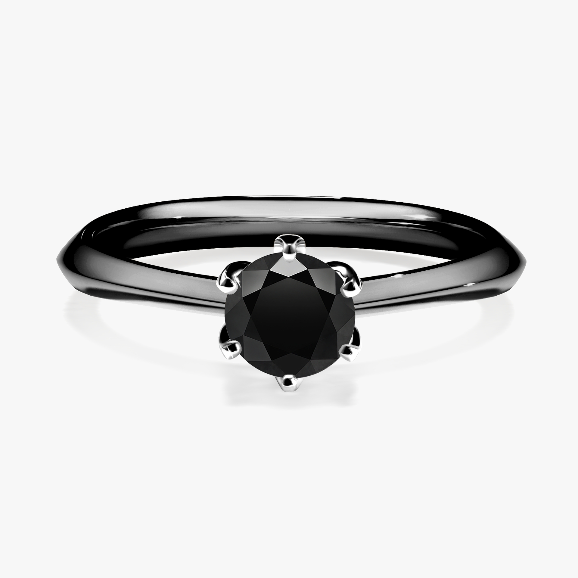 Pierścionek zaręczynowy My Daisy z czarnego złota z czarnym diamentem 0,50ct
