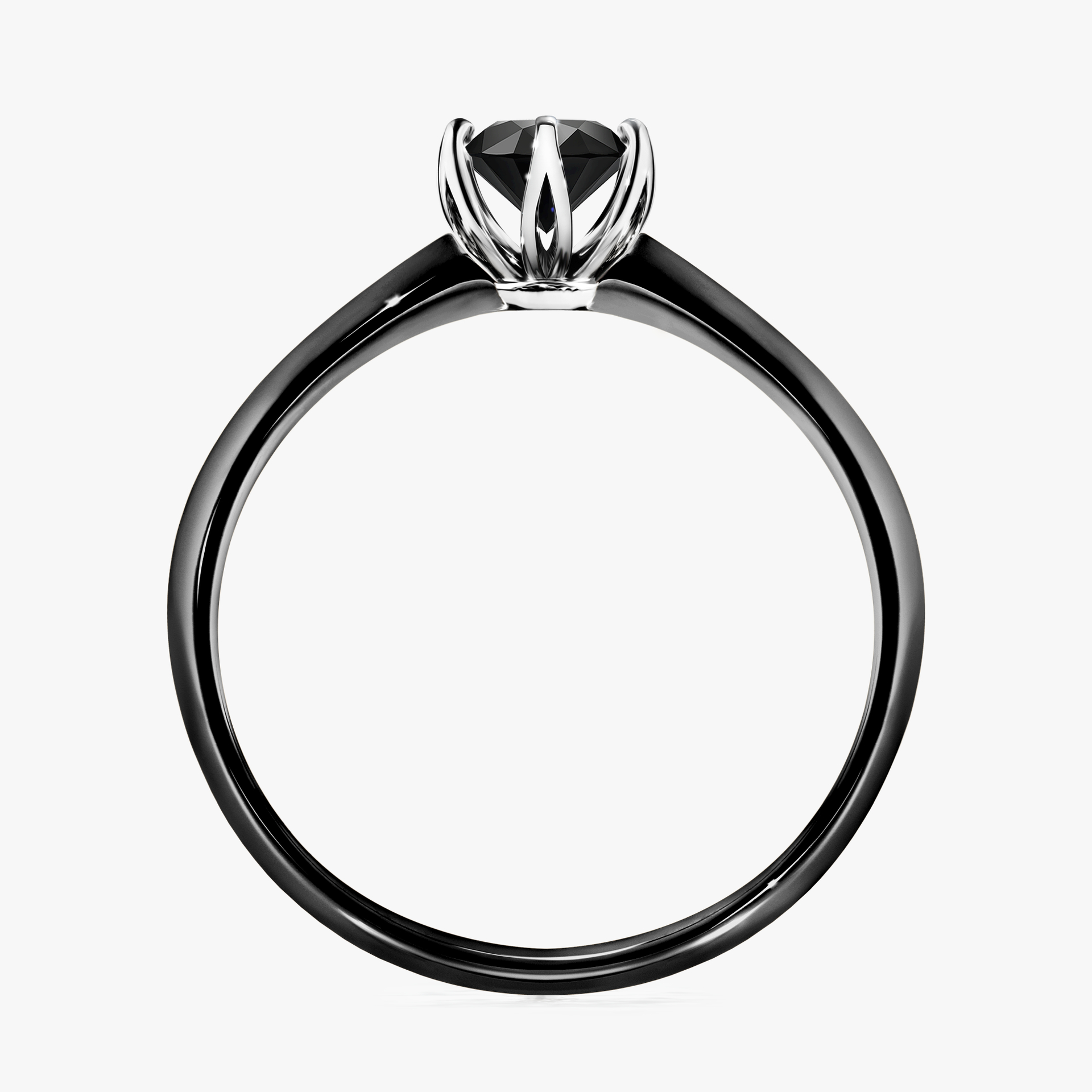 Pierścionek zaręczynowy My Daisy z czarnego złota z czarnym diamentem 0,50ct