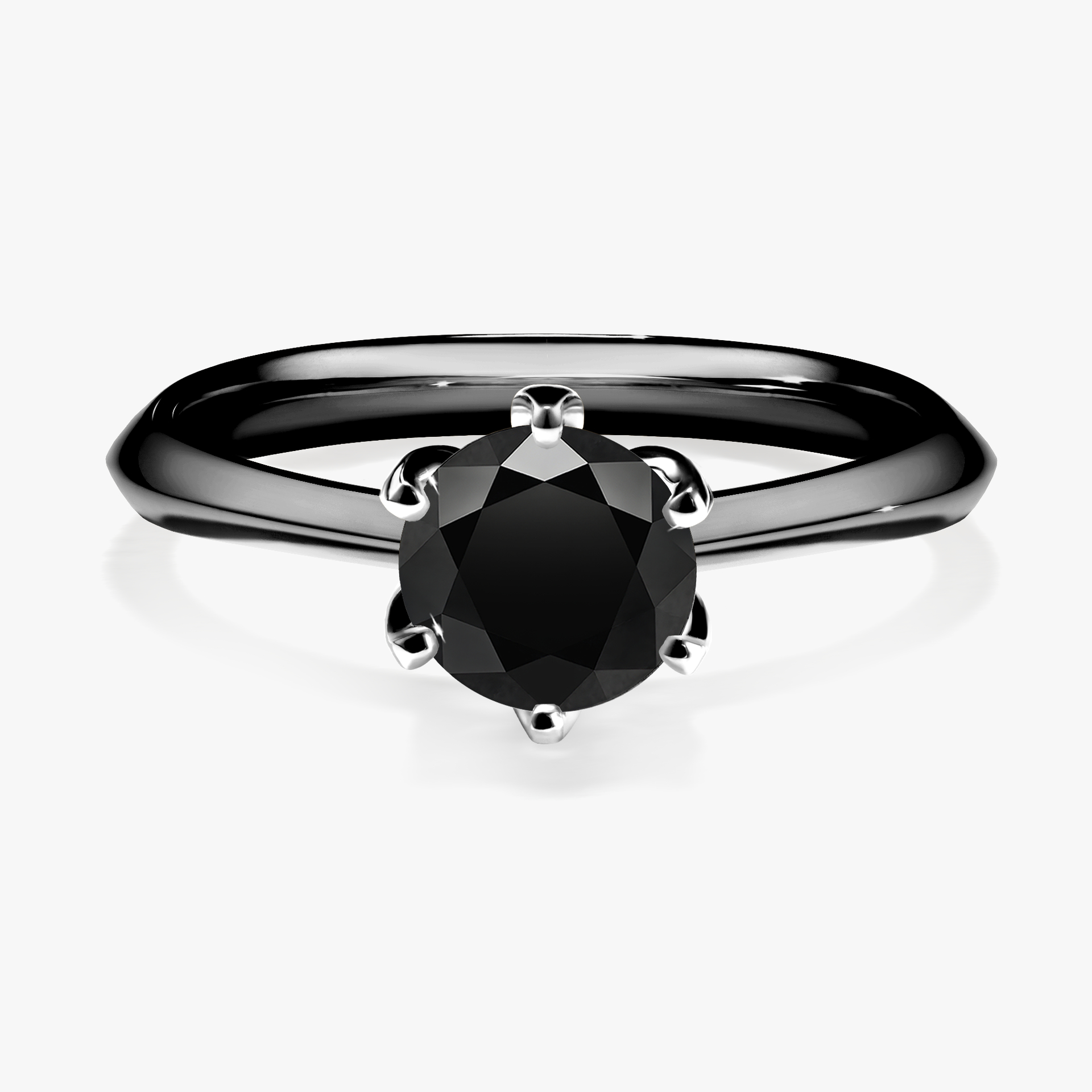 Pierścionek zaręczynowy My Daisy z czarnego złota z czarnym diamentem 0,80ct
