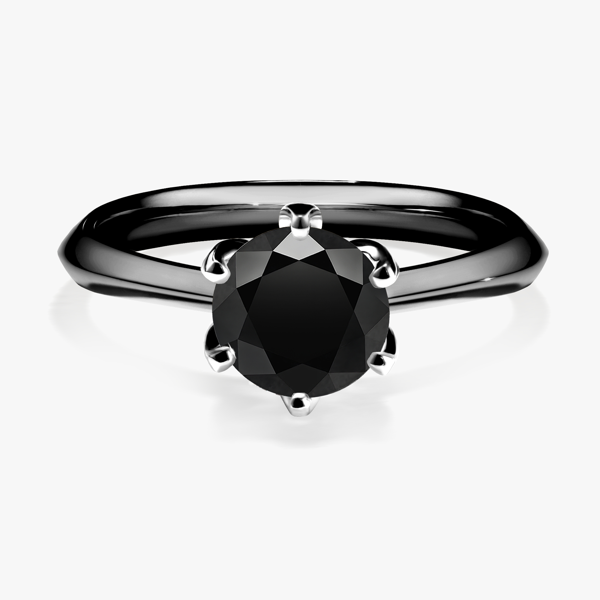 Pierścionek zaręczynowy My Daisy z czarnego złota z czarnym diamentem 1,00ct