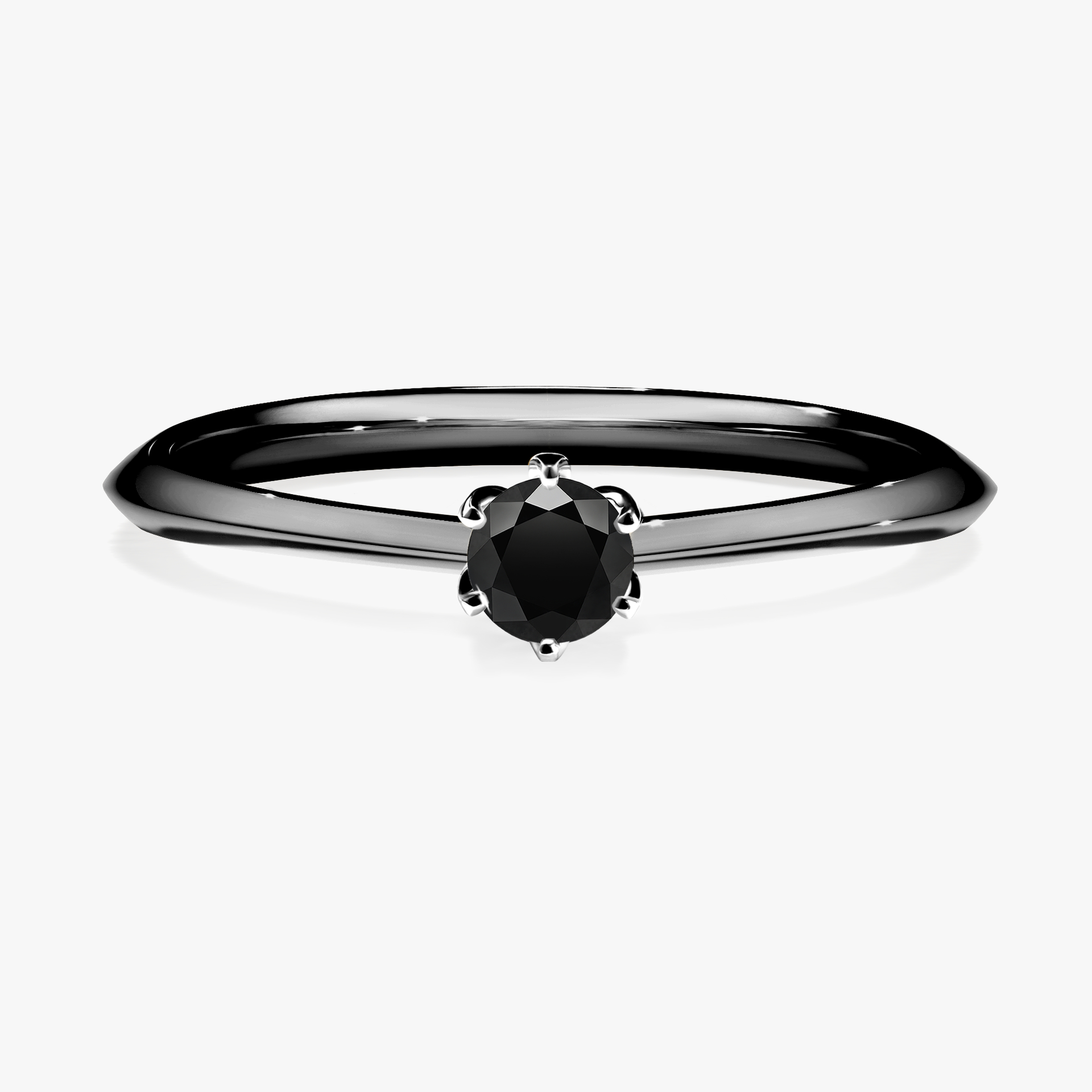 Pierścionek zaręczynowy My Daisy z czarnego złota z czarnym diamentem 0,17ct