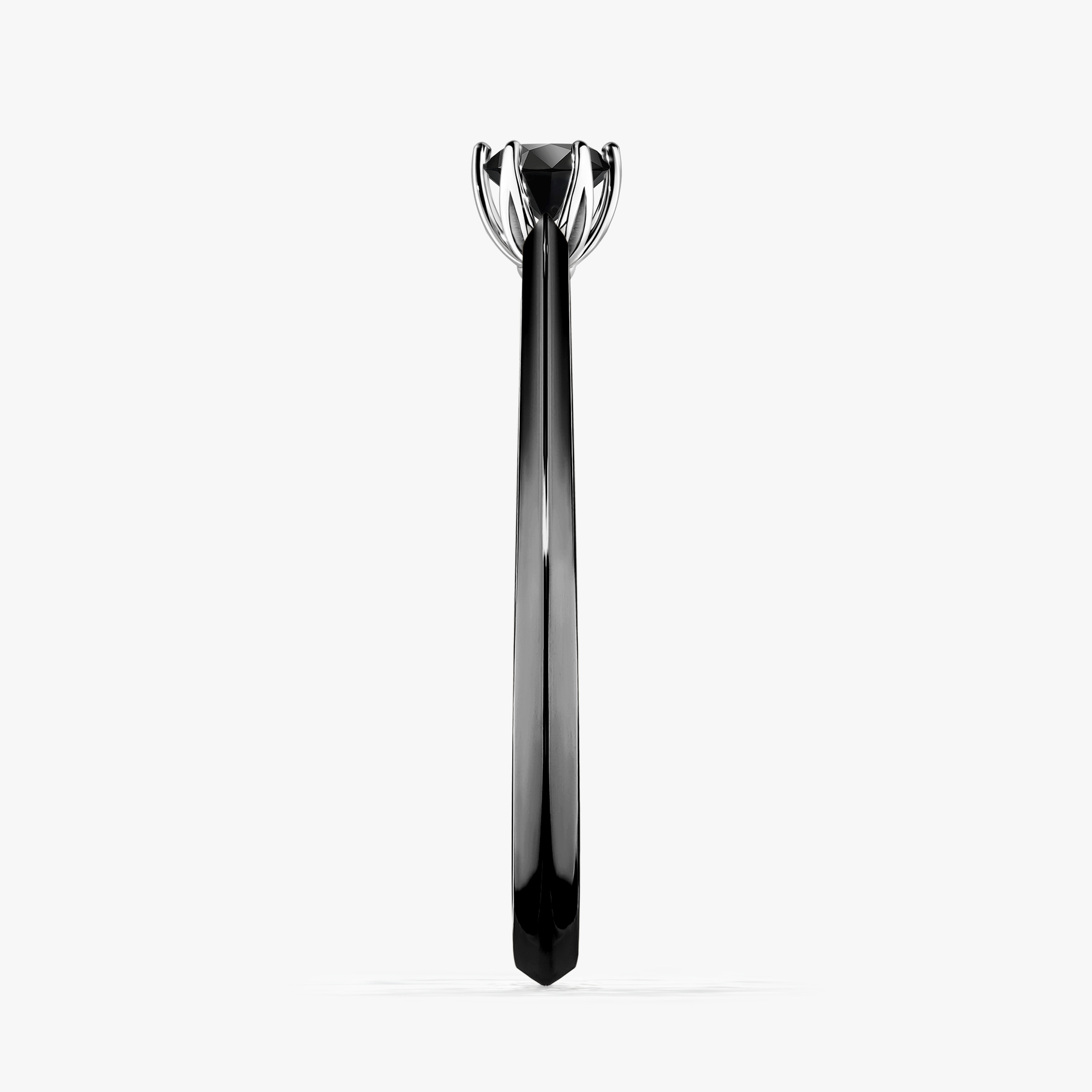 Pierścionek zaręczynowy My Daisy z czarnego złota z czarnym diamentem 0,17ct