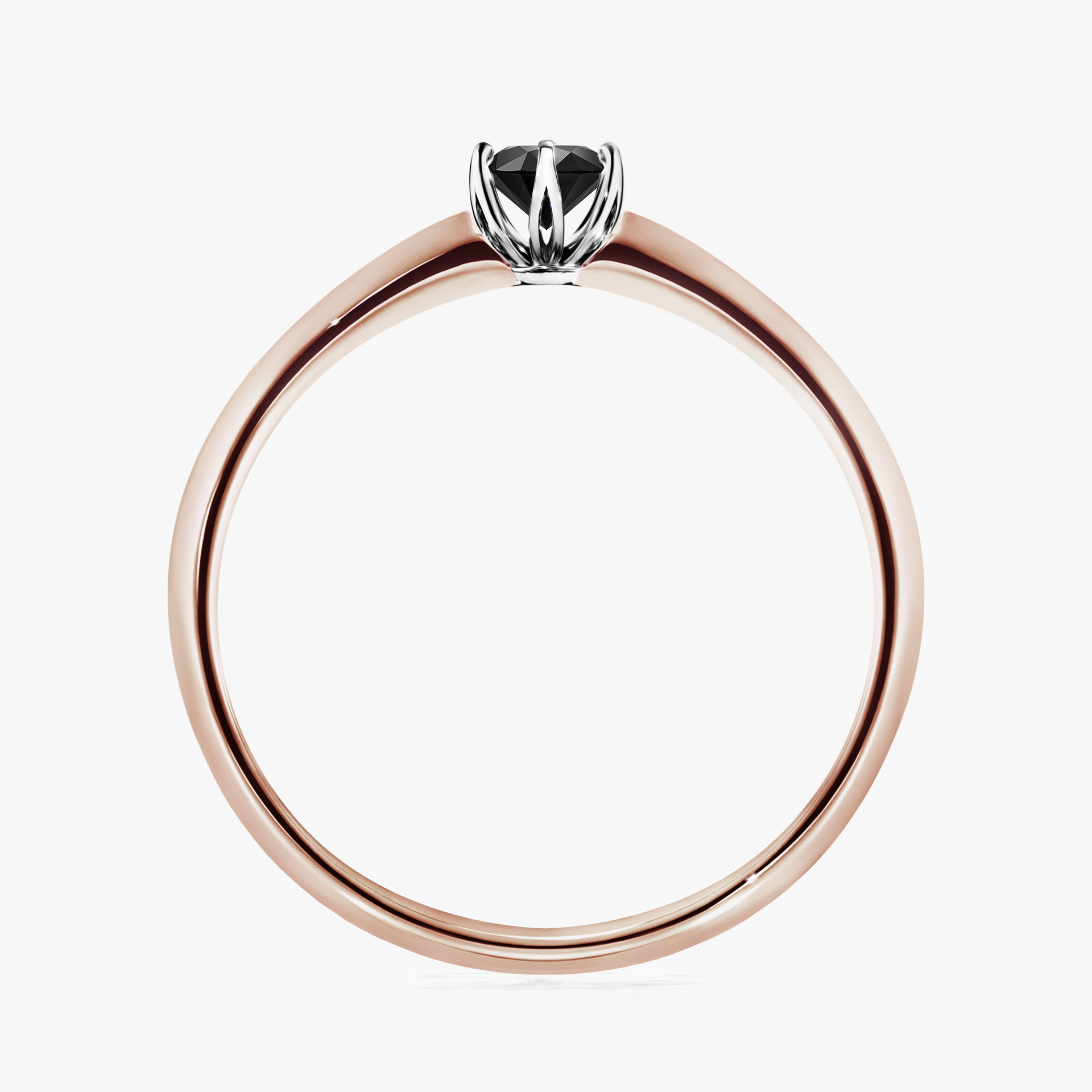 Pierścionek zaręczynowy My Daisy z różowego złota z czarnym diamentem 0,17ct