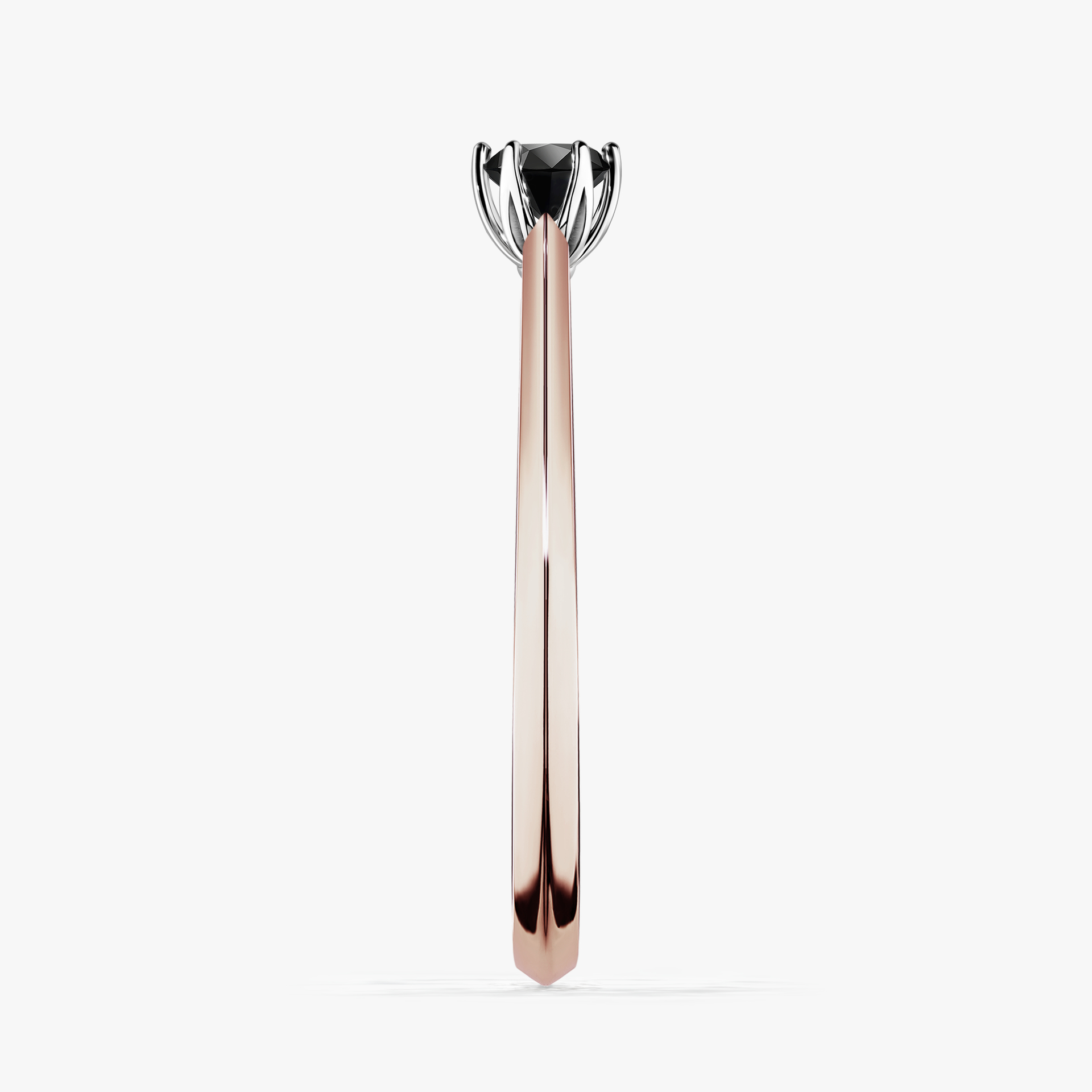 Pierścionek zaręczynowy My Daisy z różowego złota z czarnym diamentem 0,17ct