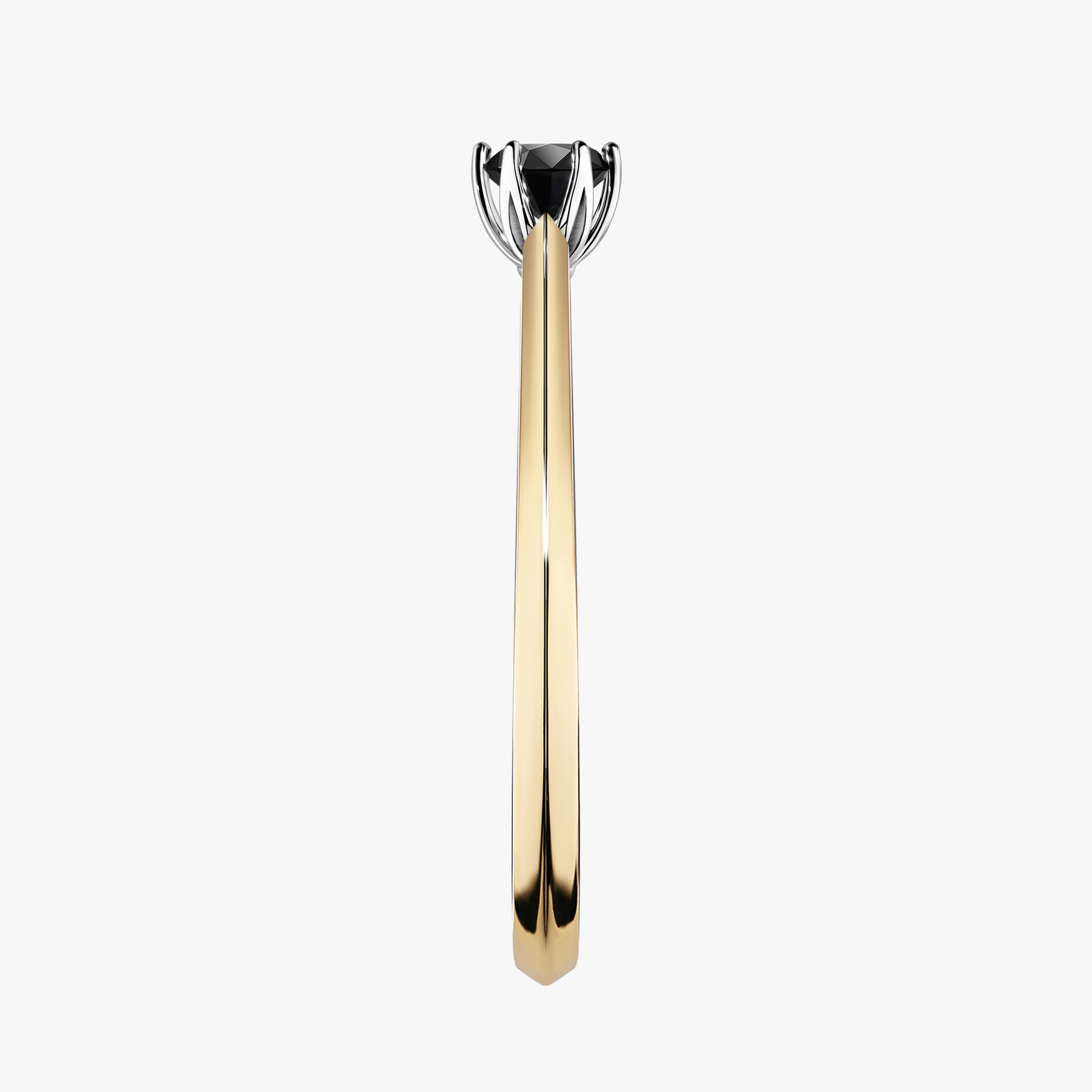 Pierścionek zaręczynowy My Daisy z żółtego złota z czarnym diamentem 0,17ct