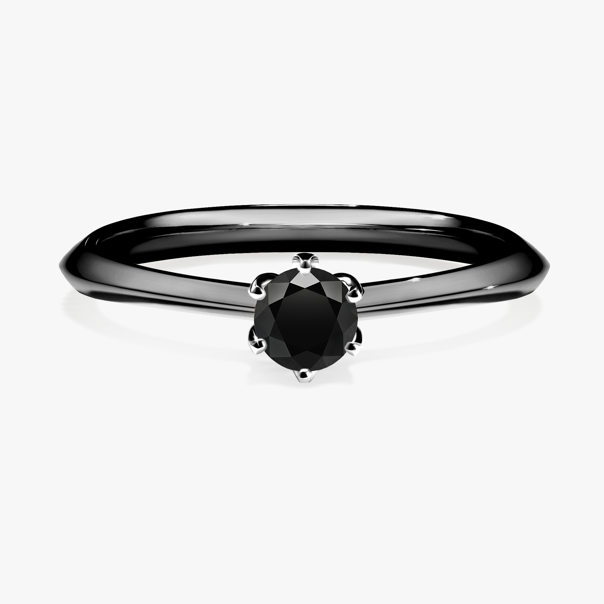Pierścionek zaręczynowy My Daisy z czarnego złota z czarnym diamentem 0,25ct