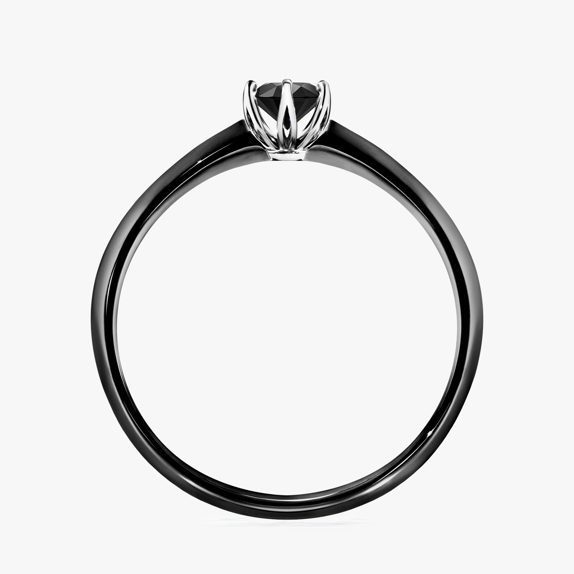Pierścionek zaręczynowy My Daisy z czarnego złota z czarnym diamentem 0,25ct