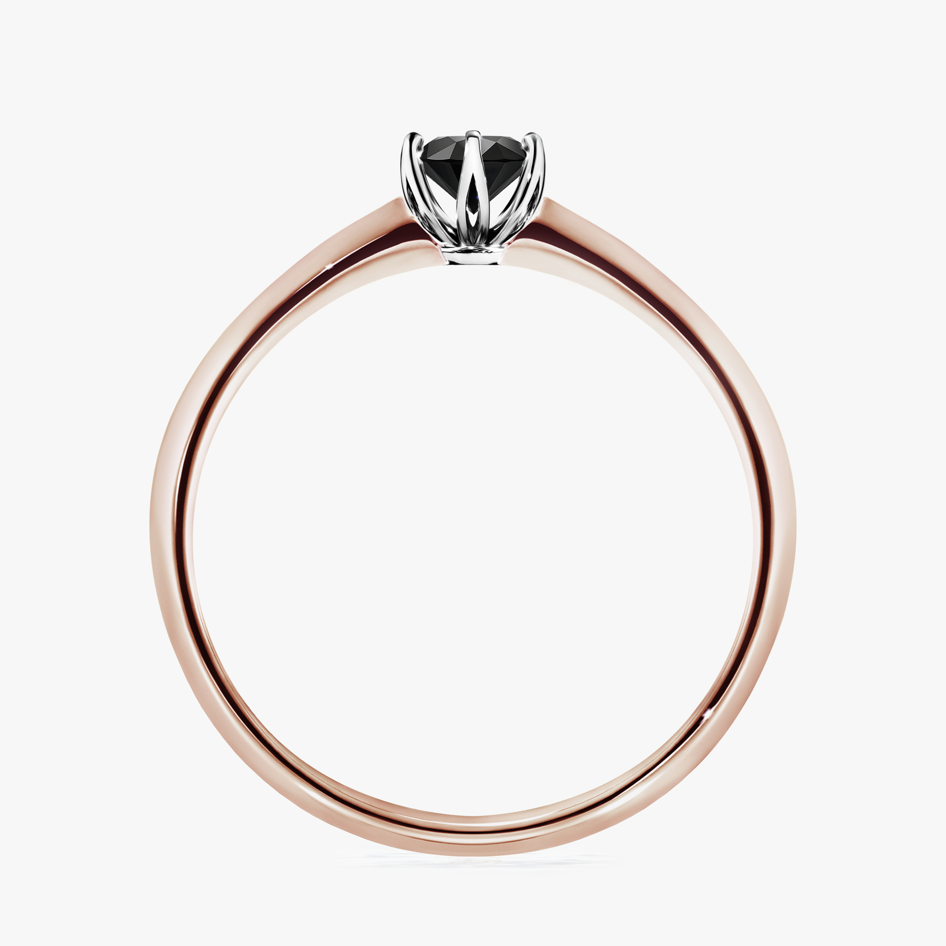 Pierścionek zaręczynowy My Daisy z różowego złota z czarnym diamentem 0,25ct