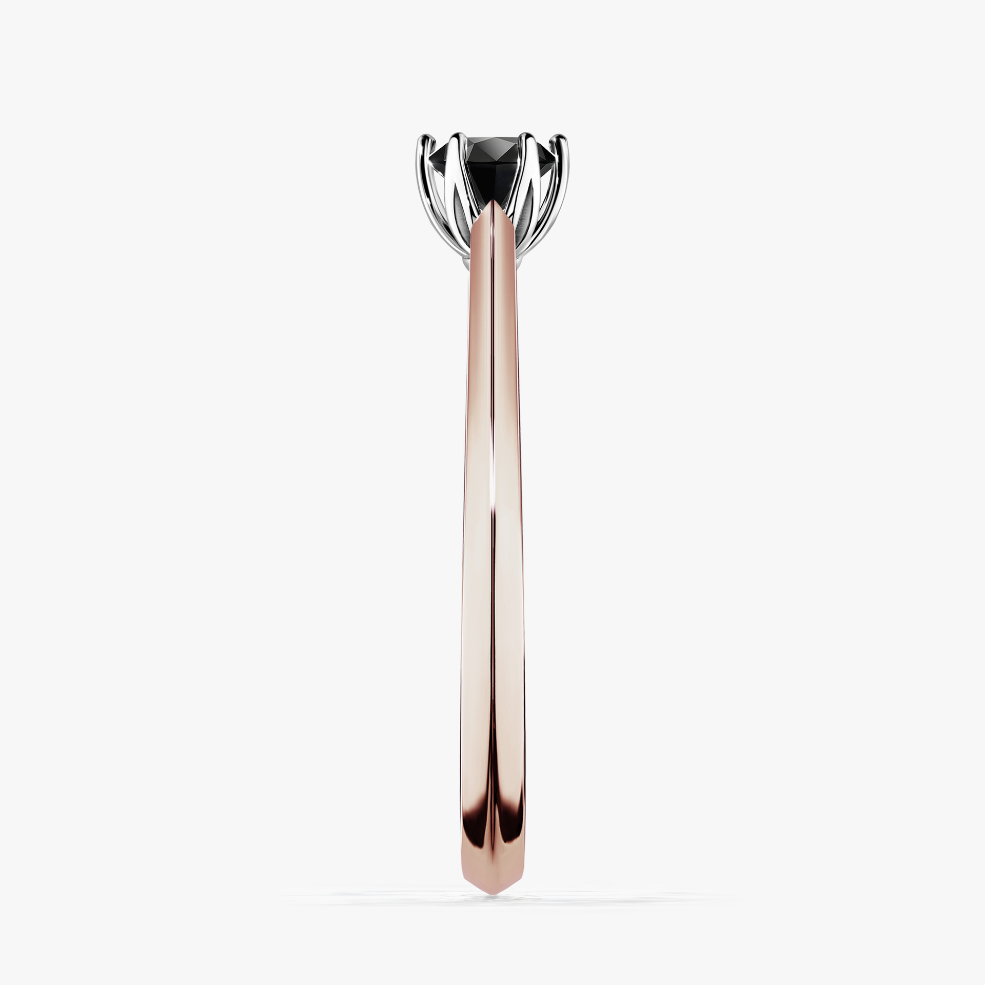 Pierścionek zaręczynowy My Daisy z różowego złota z czarnym diamentem 0,25ct