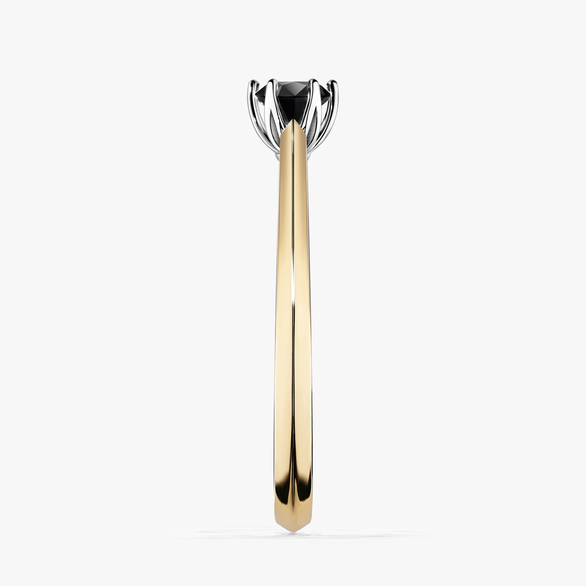 Pierścionek zaręczynowy My Daisy z żółtego złota z czarnym diamentem 0,25ct