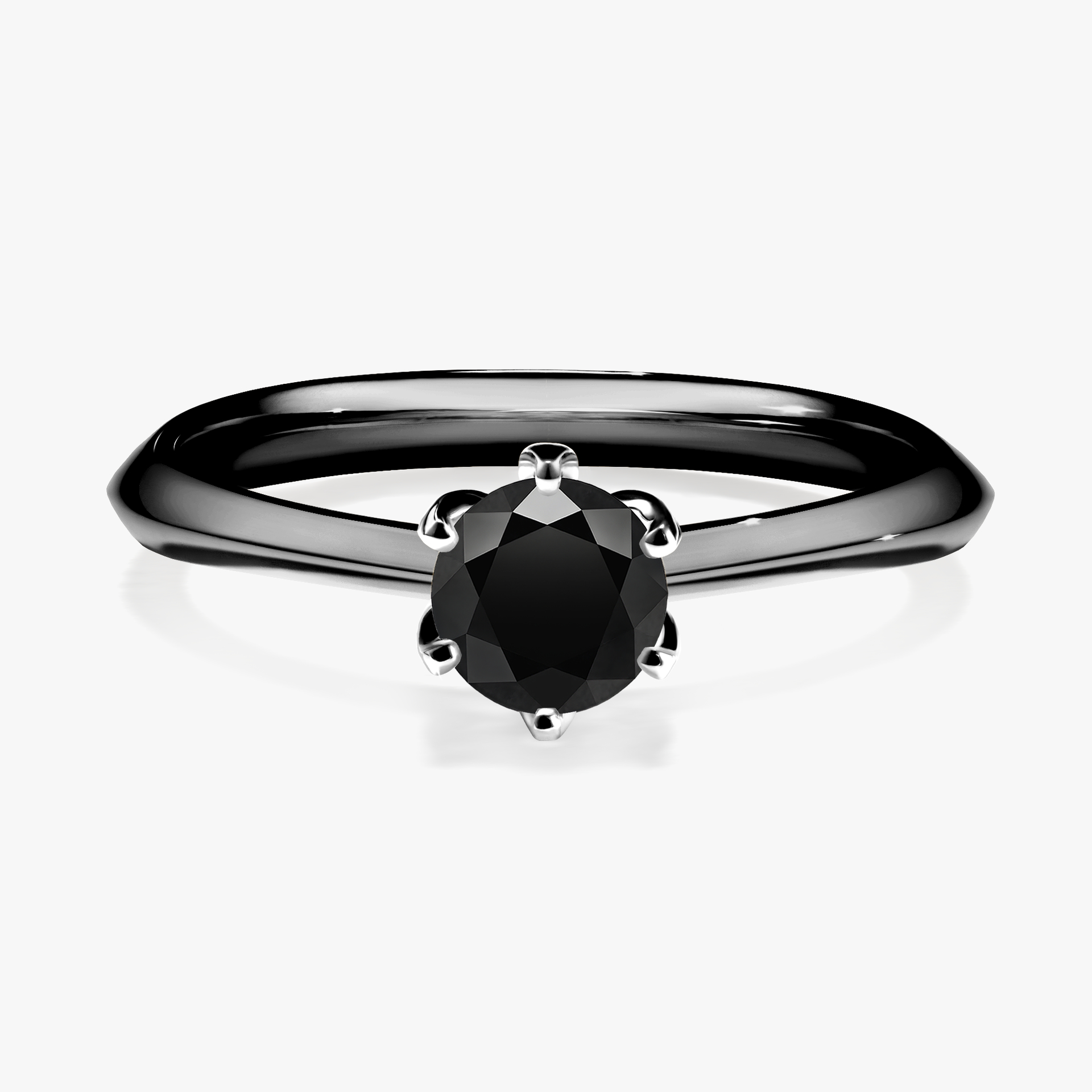 Pierścionek zaręczynowy My Daisy z czarnego złota z czarnym diamentem 0,50ct