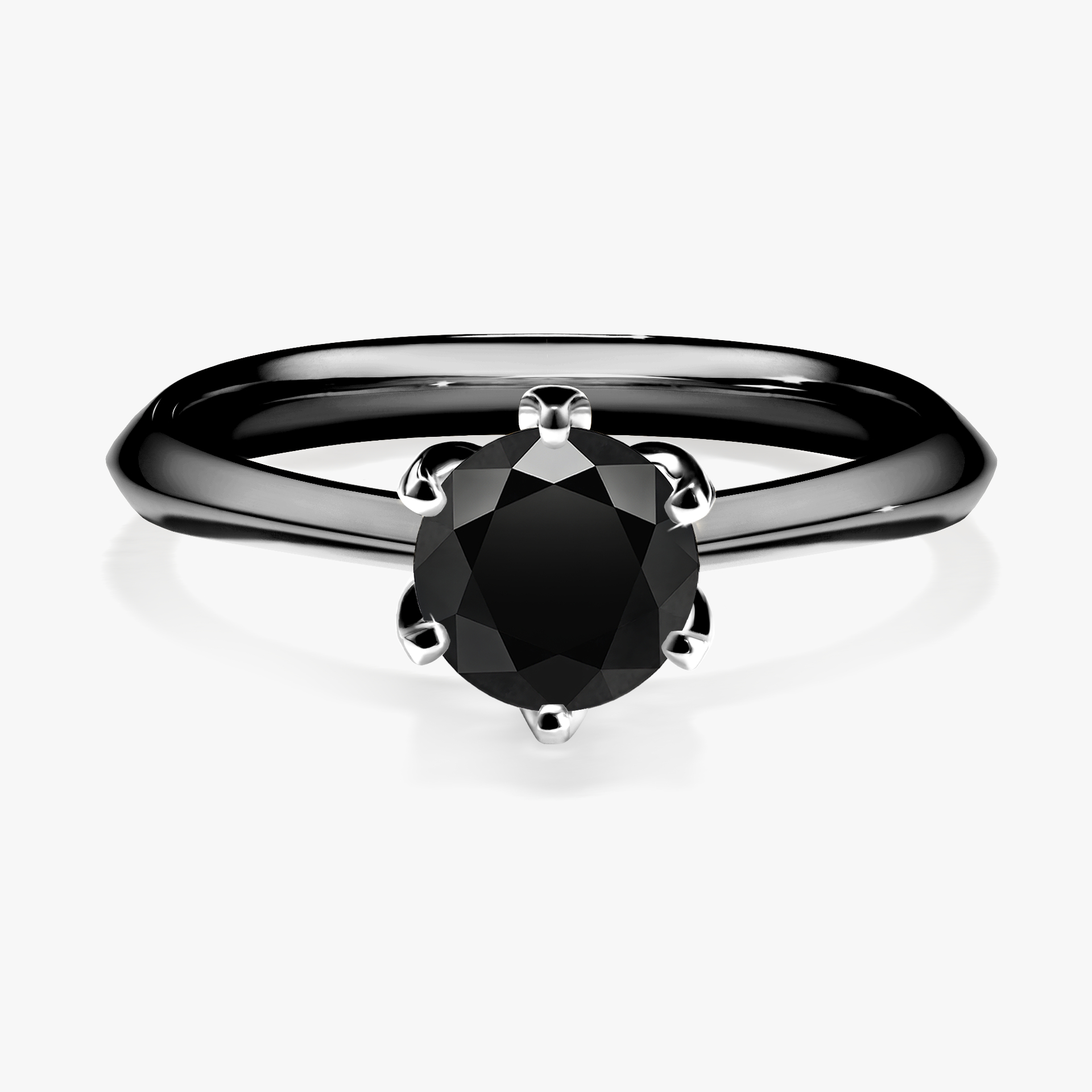 Pierścionek zaręczynowy My Daisy z czarnego złota z czarnym diamentem 0,80ct