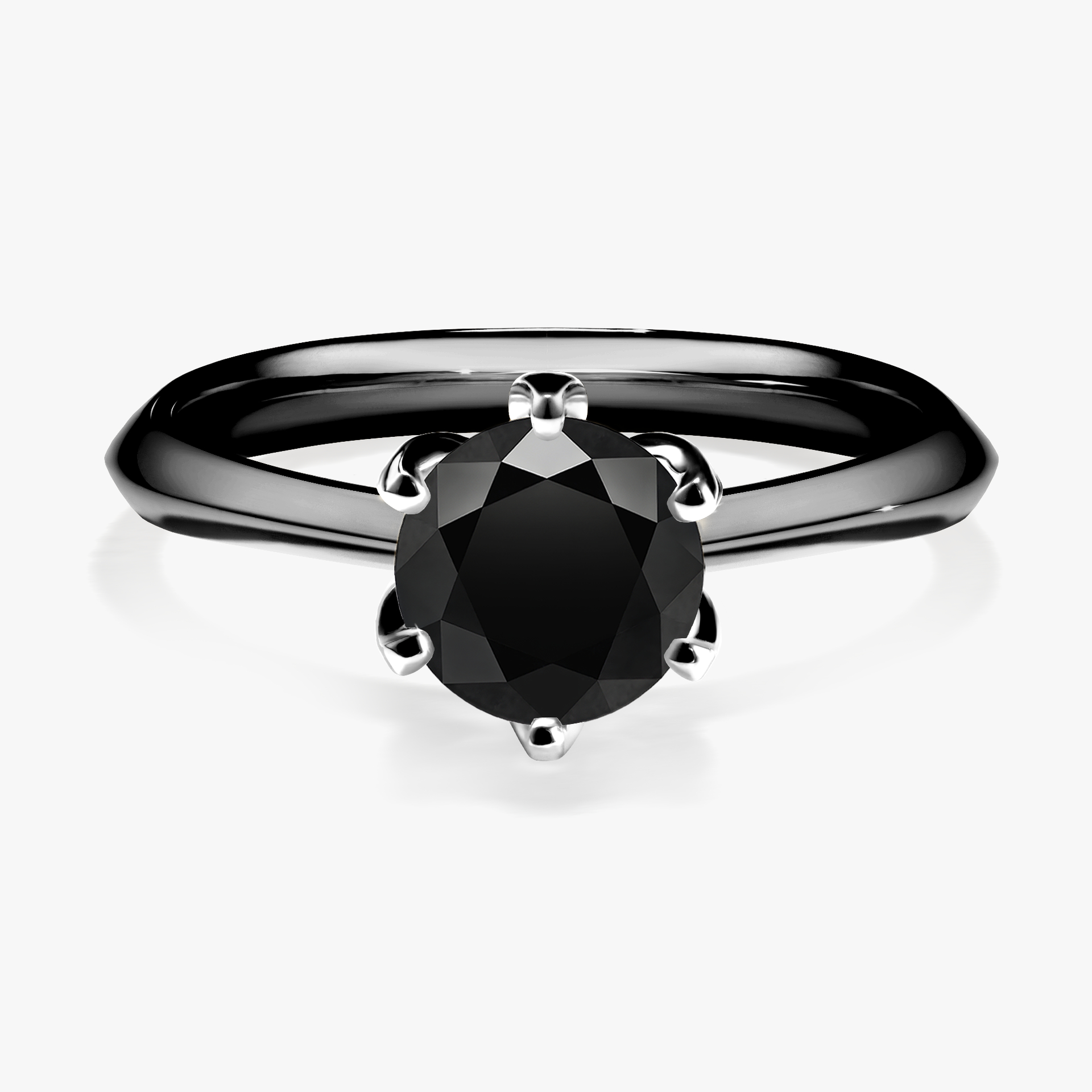 Pierścionek zaręczynowy My Daisy z czarnego złota z czarnym diamentem 1,00ct