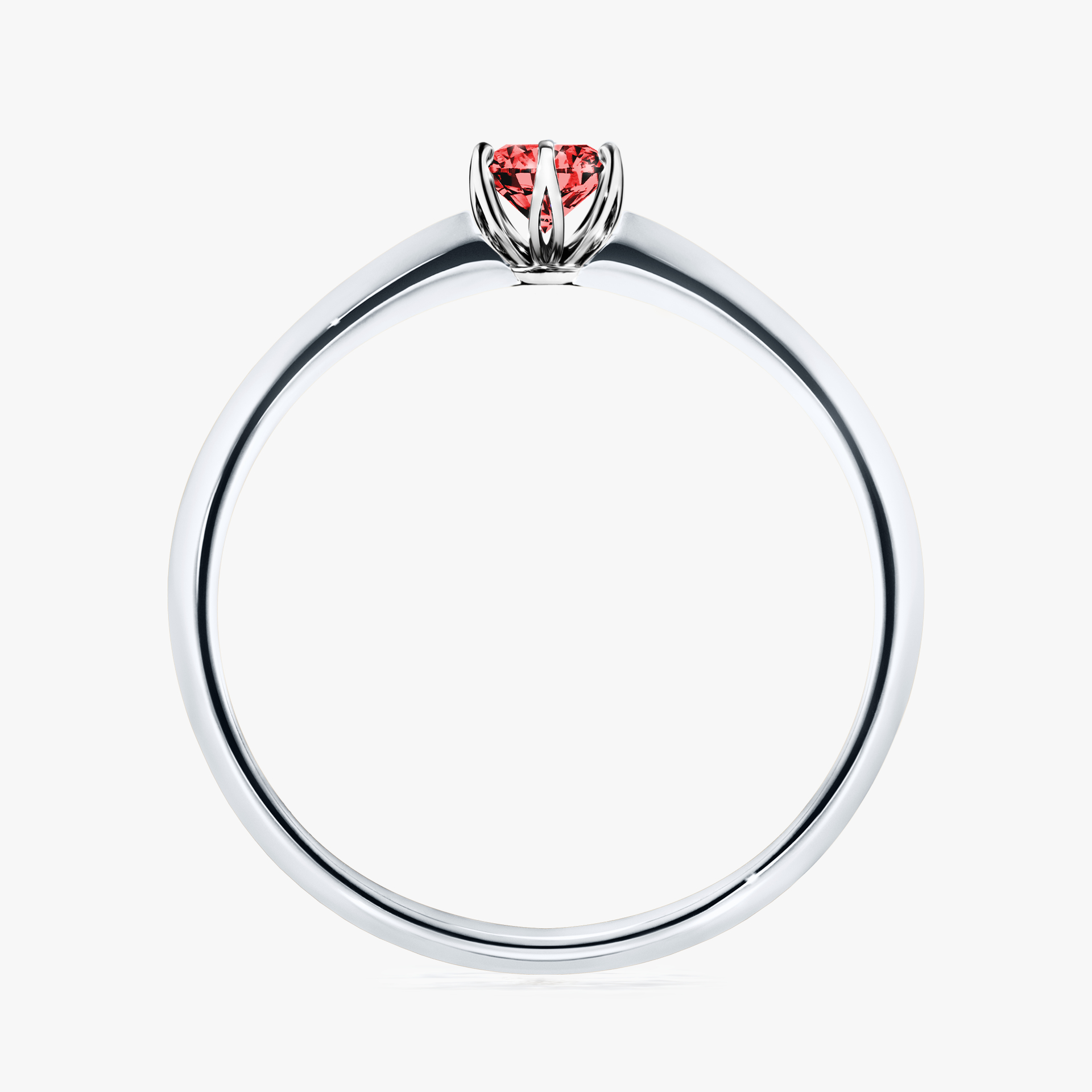 Pierścionek zaręczynowy My Daisy z białego złota z czerwonym diamentem 0,17ct