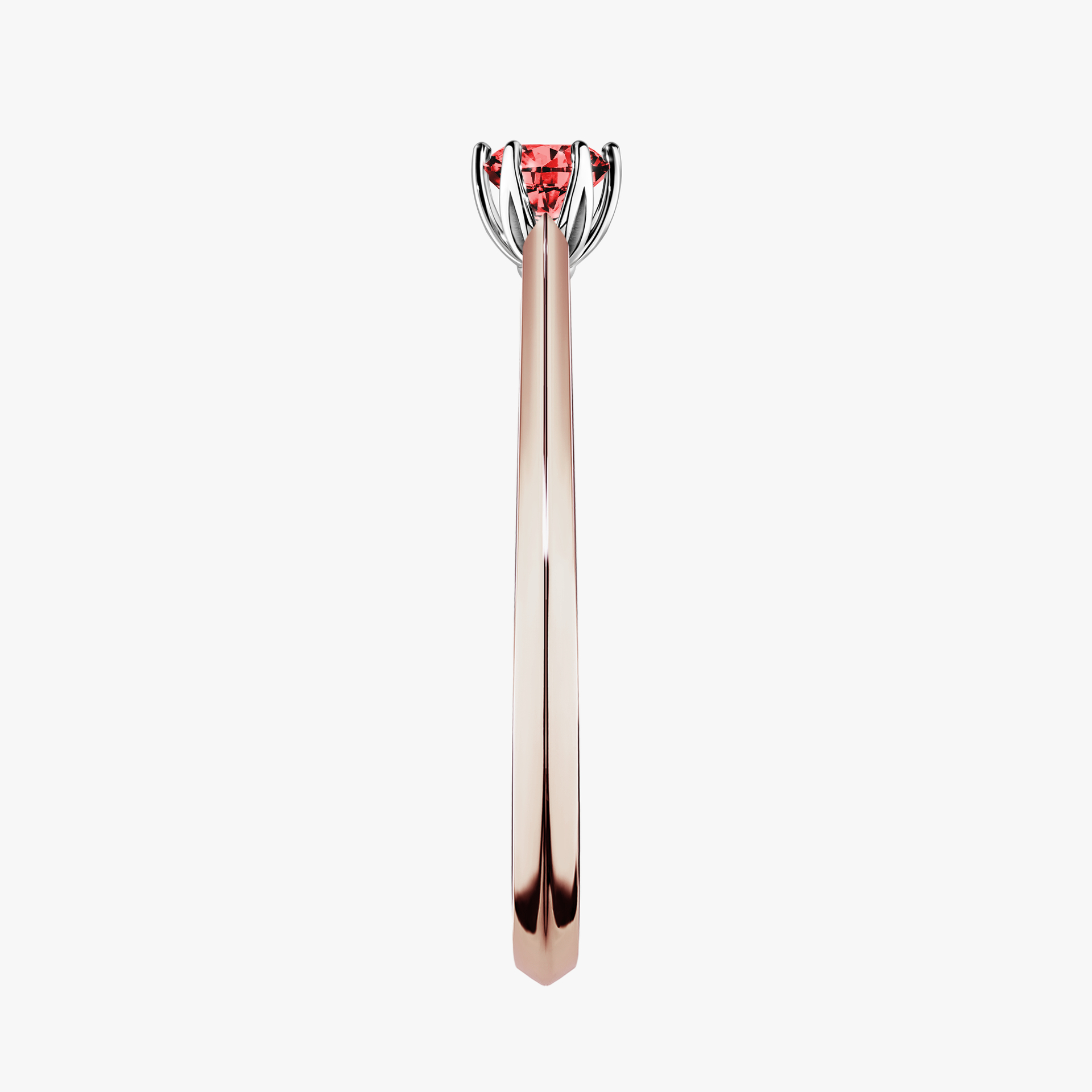 Pierścionek zaręczynowy My Daisy z różowego złota z czerwonym diamentem 0,17ct
