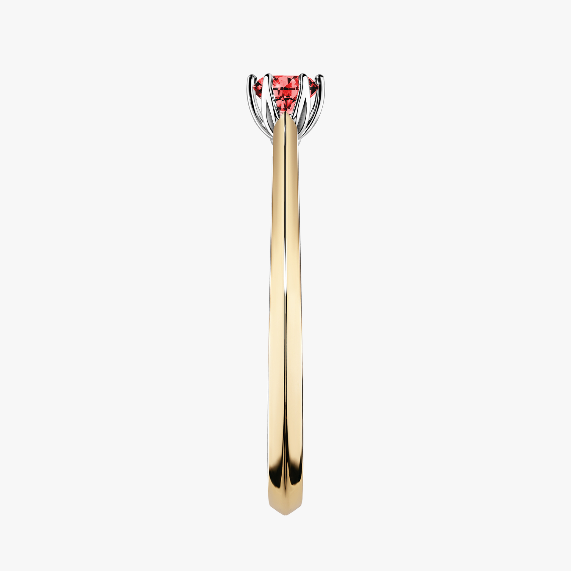 Pierścionek zaręczynowy My Daisy z żółtego złota z czerwonym diamentem 0,17ct
