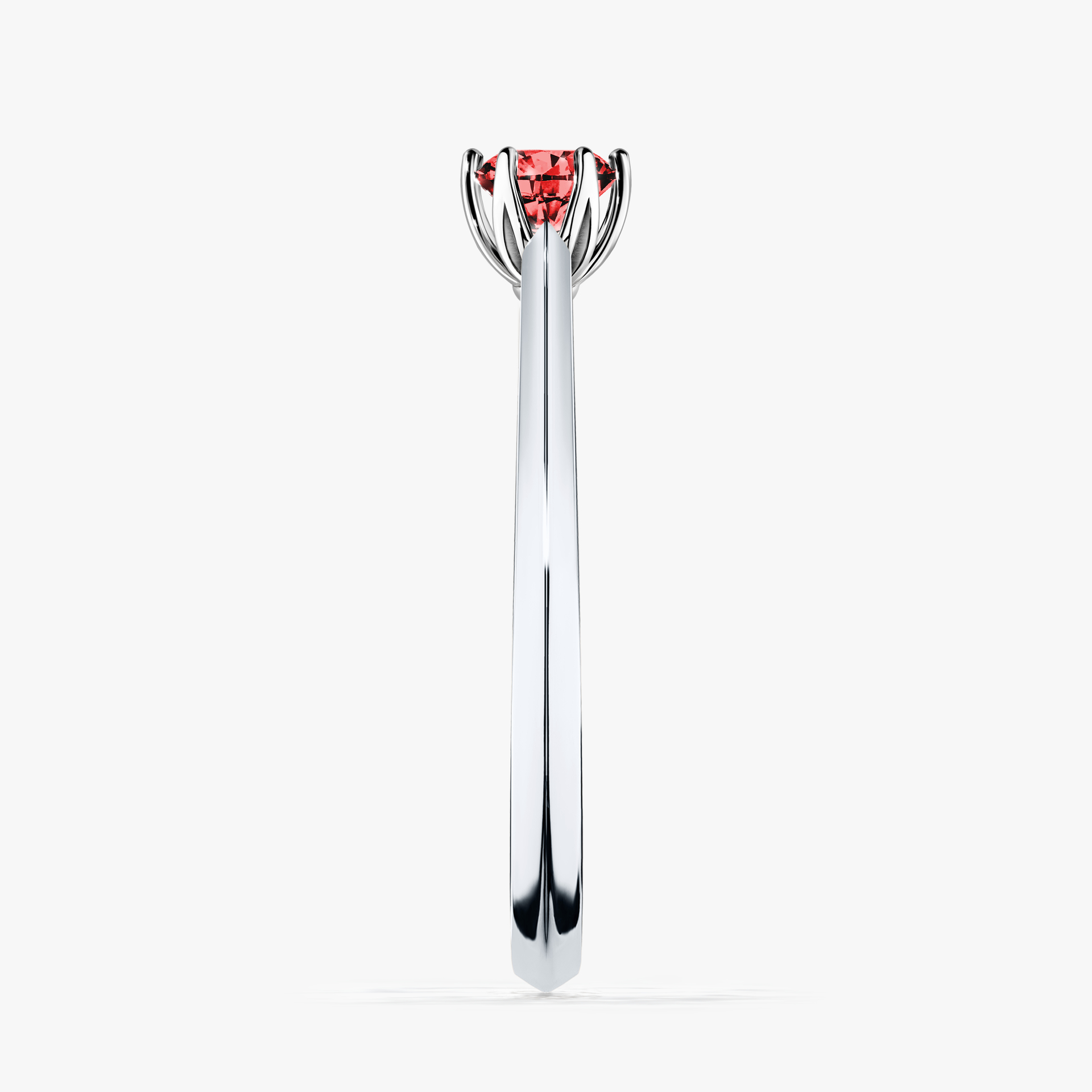 Pierścionek zaręczynowy My Daisy z białego złota z czerwonym diamentem 0,25ct