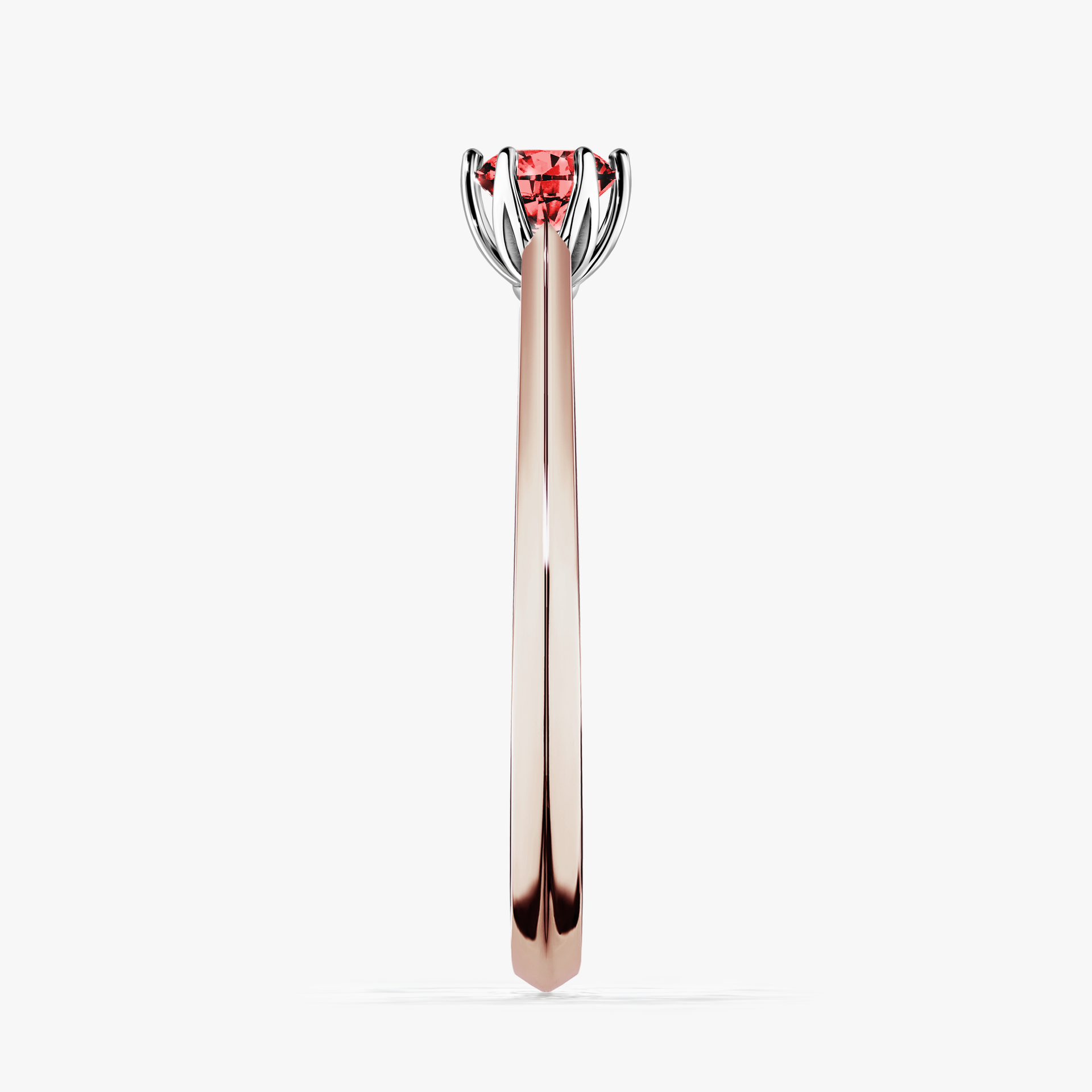 Pierścionek zaręczynowy My Daisy z różowego złota z czerwonym diamentem 0,25ct