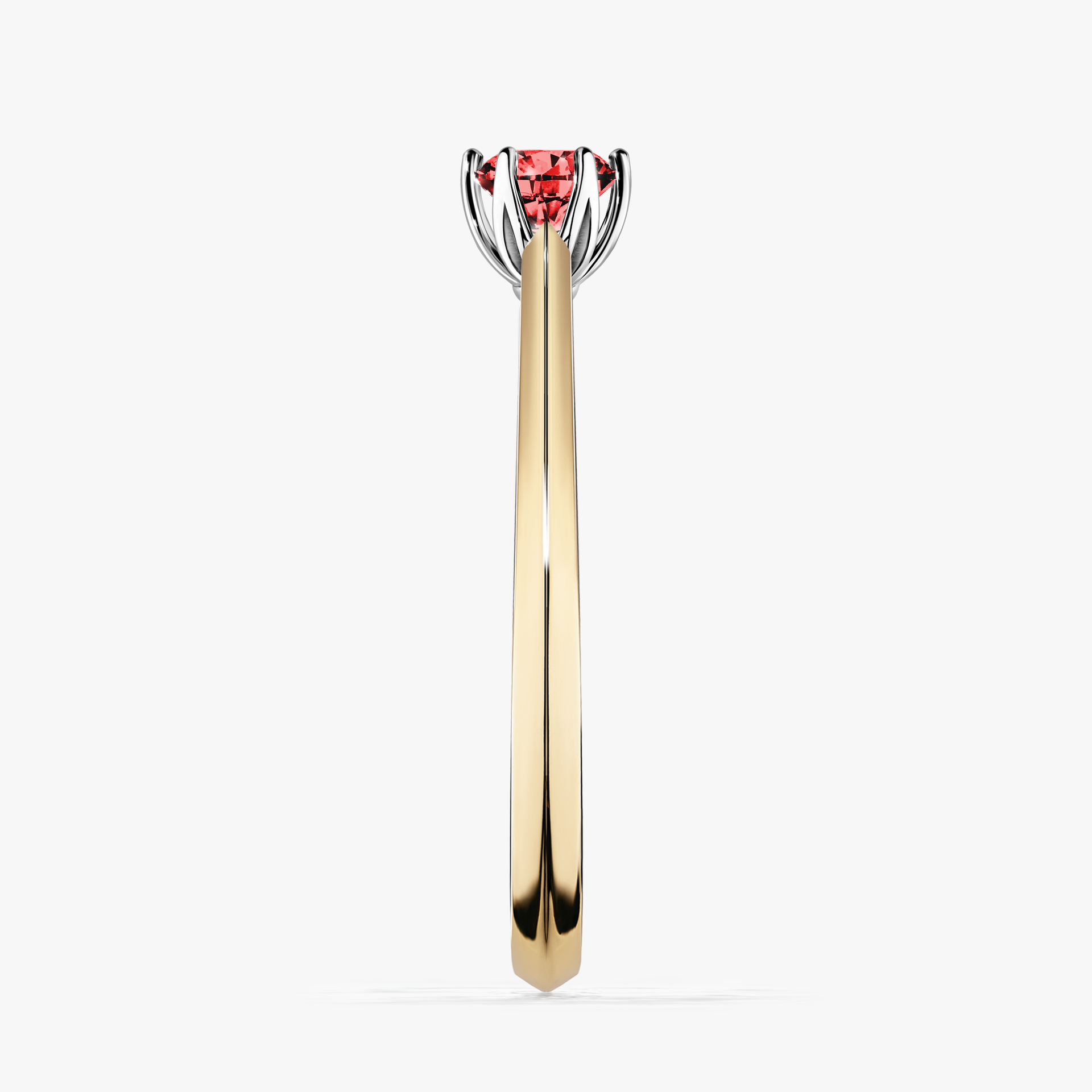 Pierścionek zaręczynowy My Daisy z żółtego złota z czerwonym diamentem 0,25ct