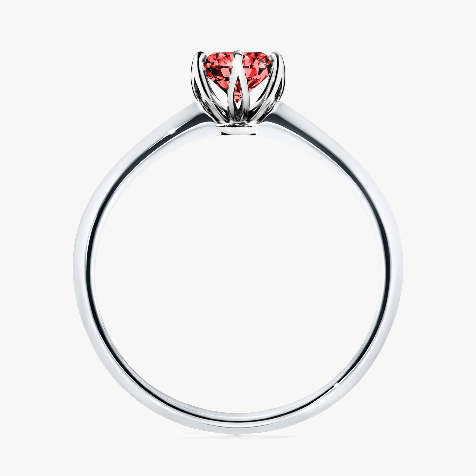 Pierścionek zaręczynowy My Daisy z białego złota z czerwonym diamentem 0,50ct