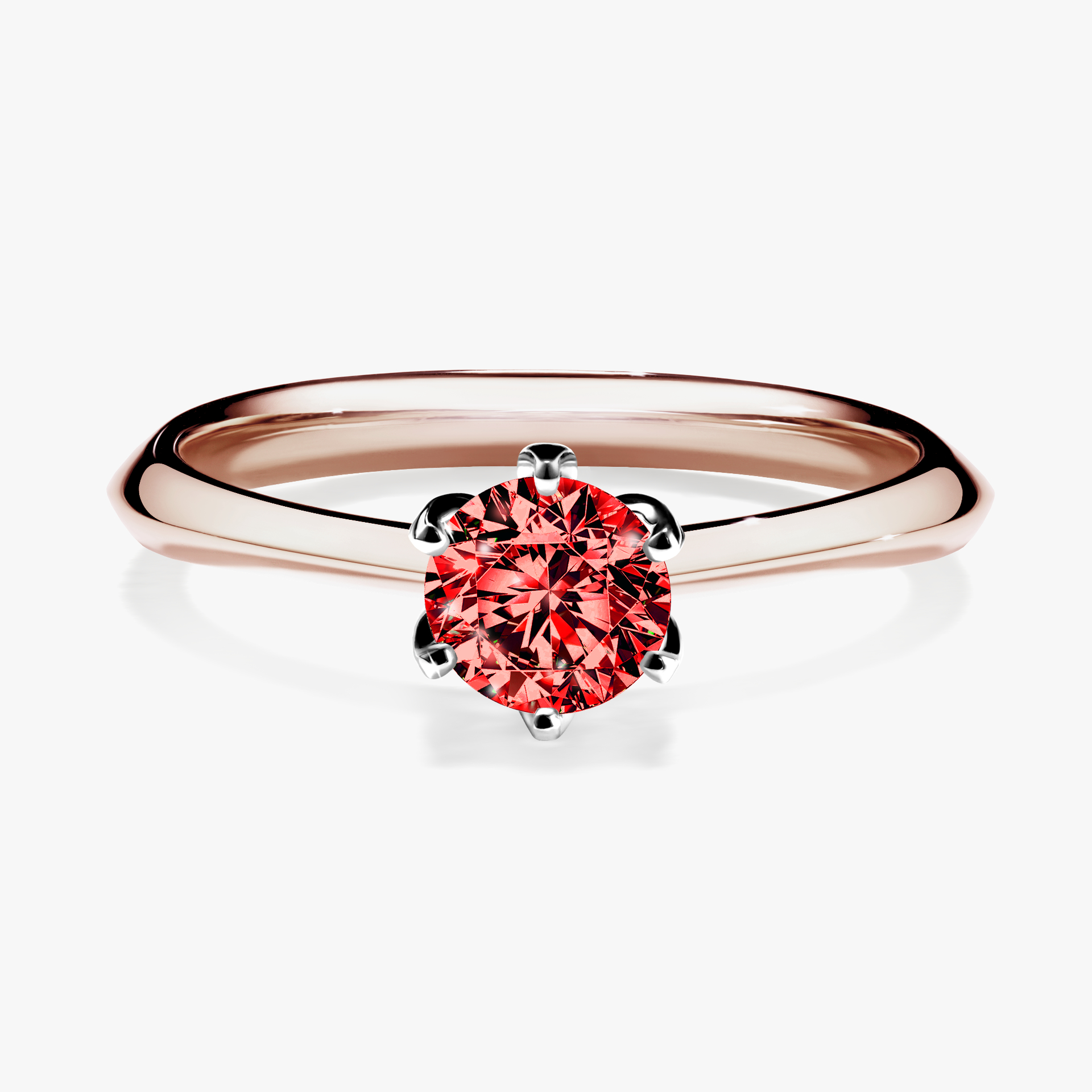 Pierścionek zaręczynowy My Daisy z różowego złota z czerwonym diamentem 0,50ct