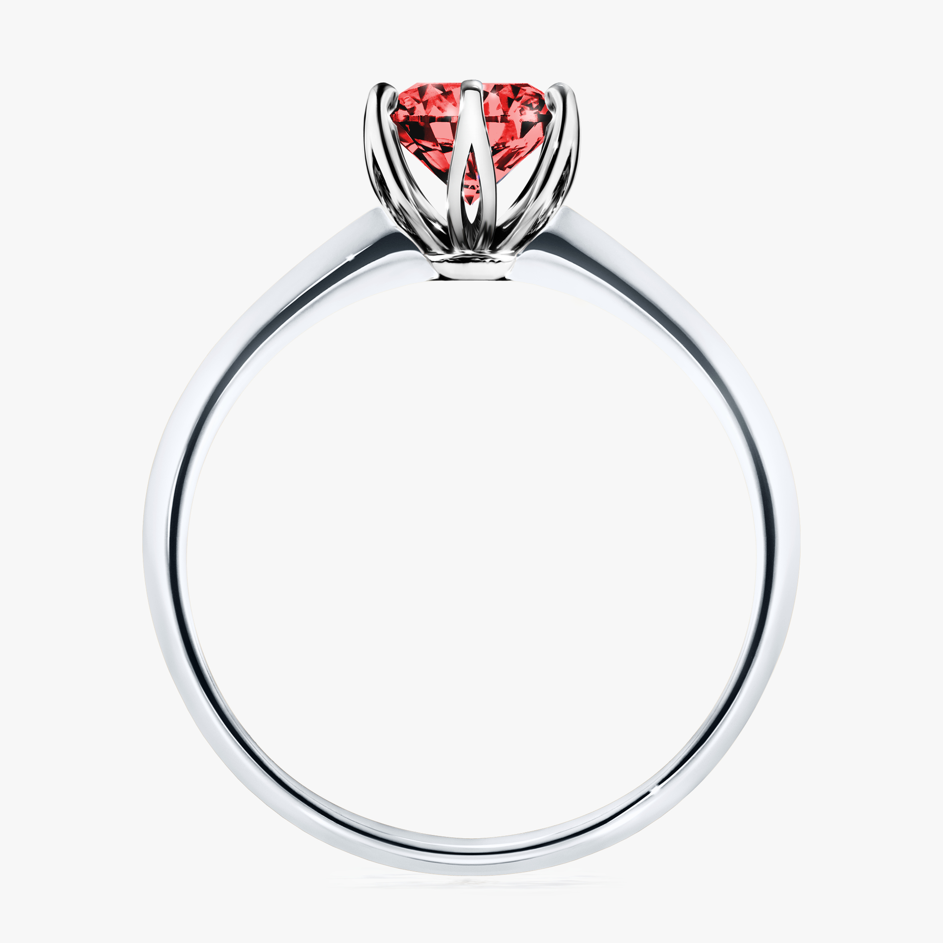 Pierścionek zaręczynowy My Daisy z białego złota z czerwonym diamentem 0,80ct