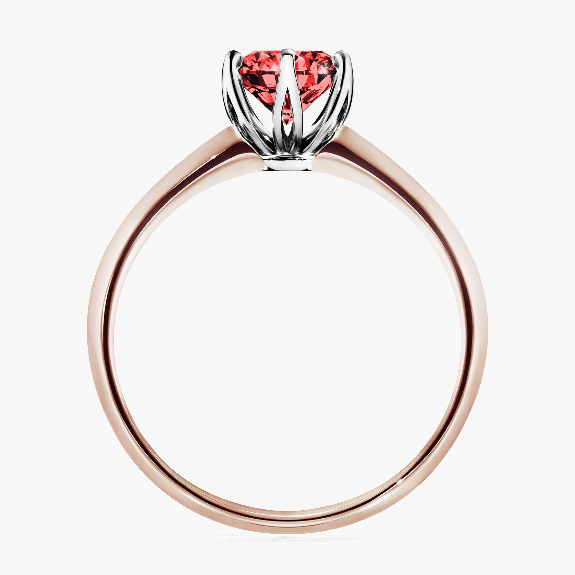 Pierścionek zaręczynowy My Daisy z różowego złota z czerwonym diamentem 0,80ct
