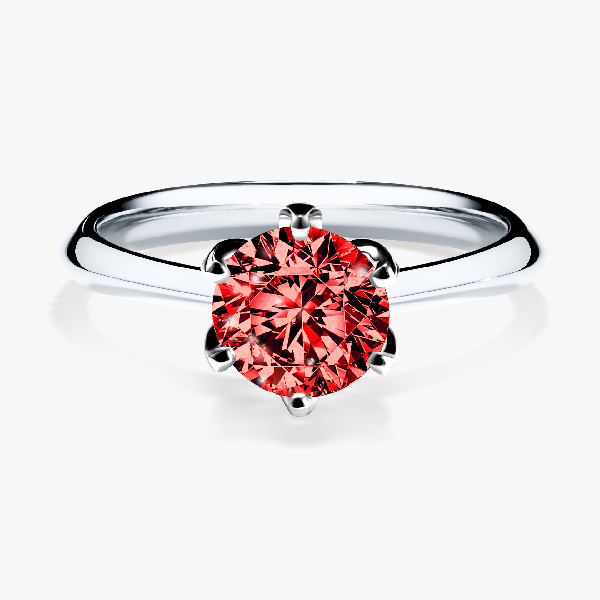 Pierścionek zaręczynowy My Daisy z białego złota z czerwonym diamentem 1,00ct