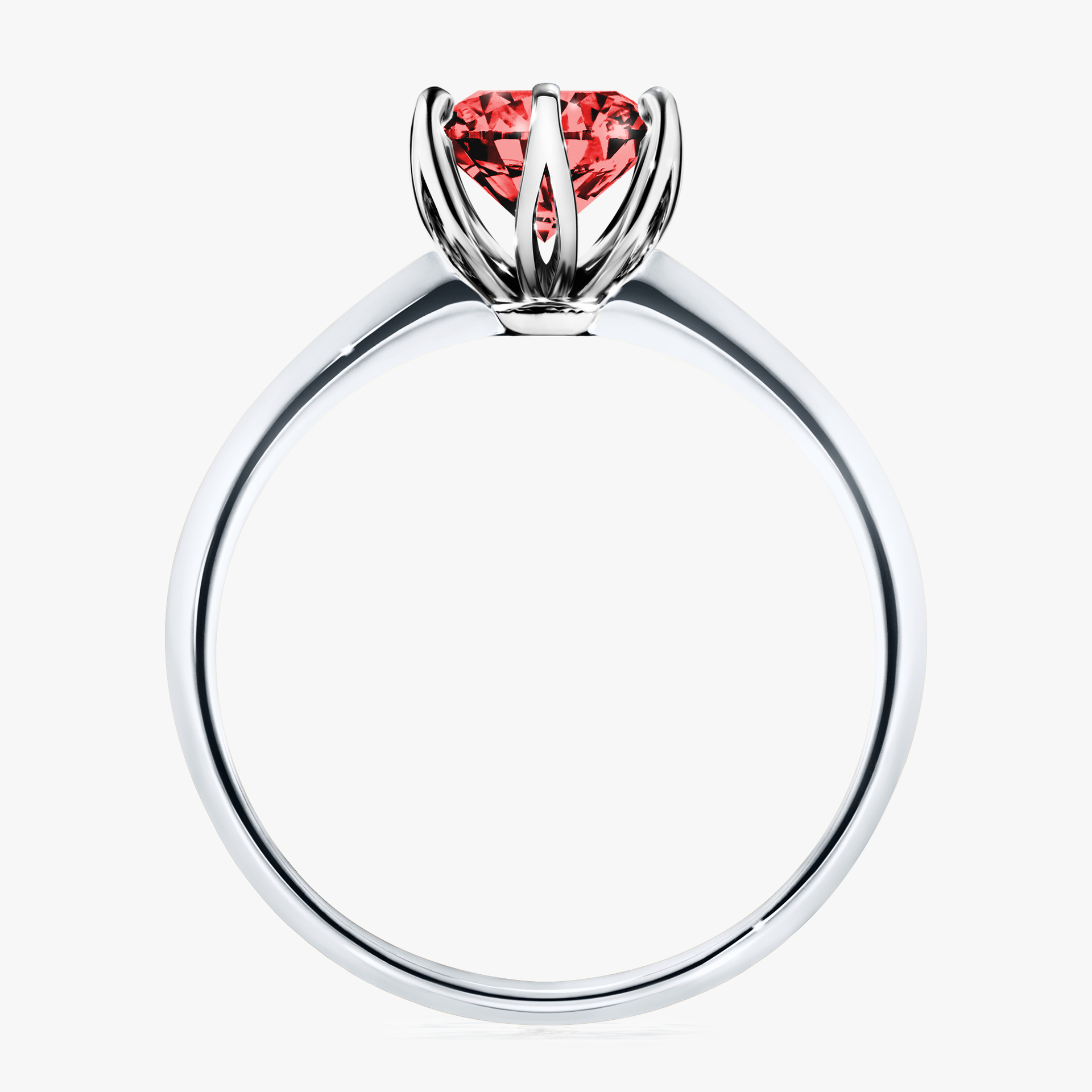 Pierścionek zaręczynowy My Daisy z białego złota z czerwonym diamentem 1,00ct