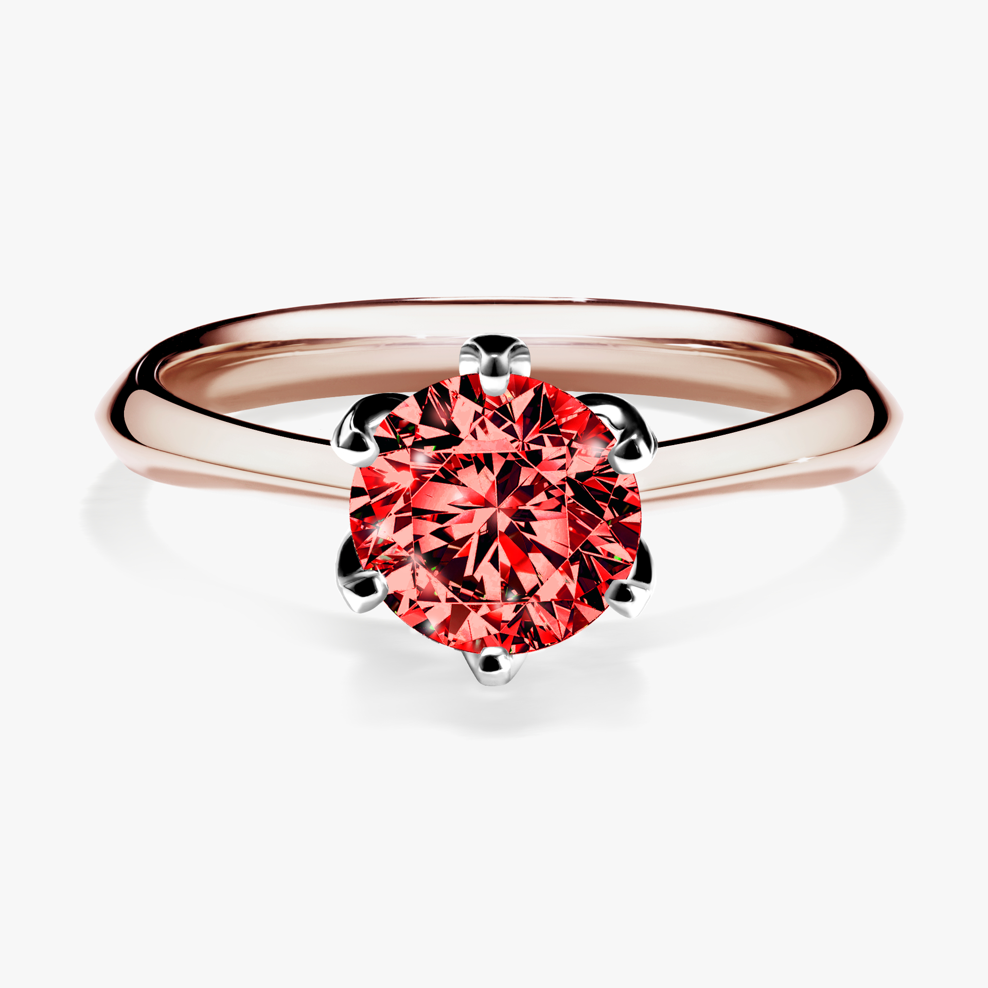 Pierścionek zaręczynowy My Daisy z różowego złota z czerwonym diamentem 1,00ct