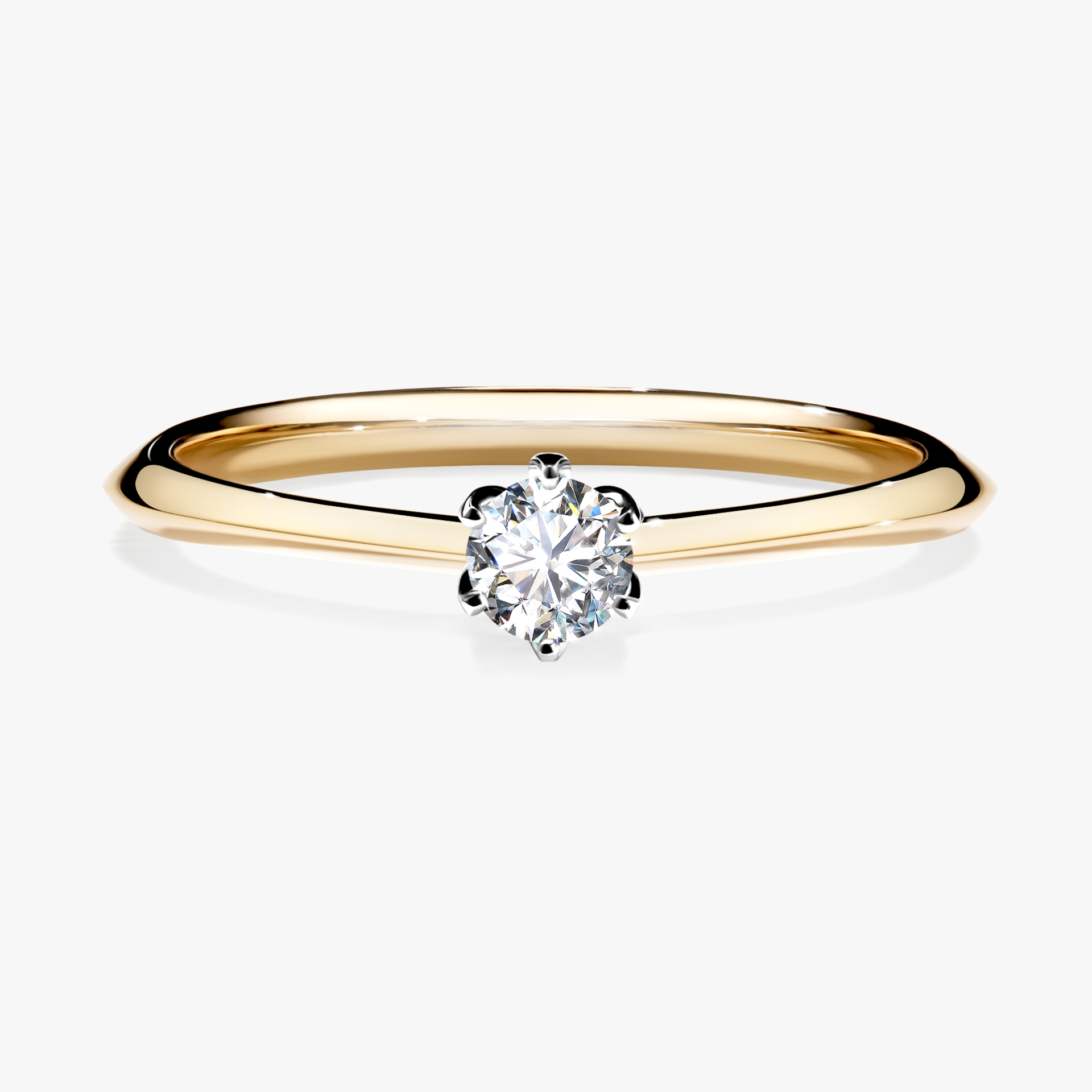 Pierscionek zareczynowy z diamentem laboratoryjnym 017 CT z zoltego zlota my daisy 01