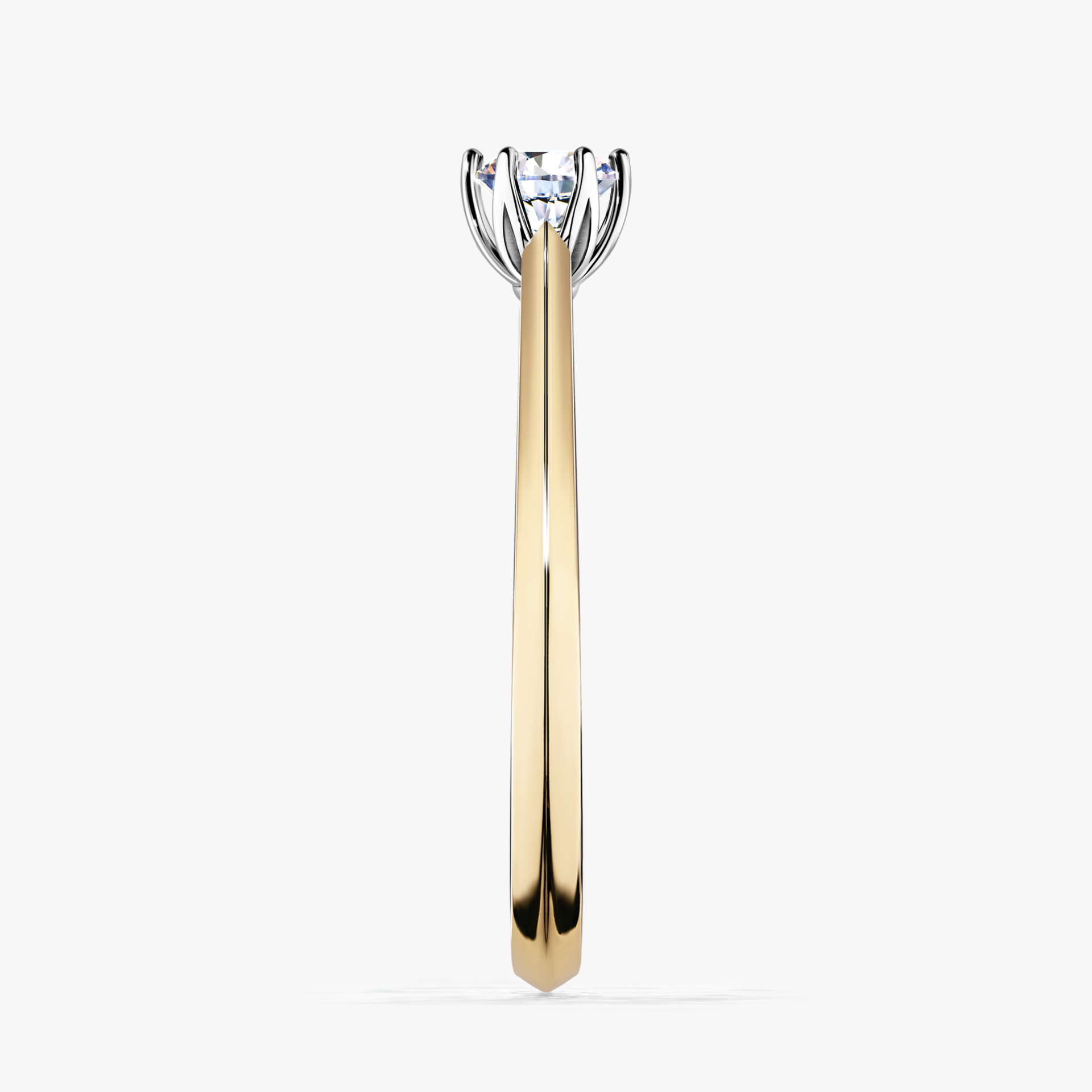 Pierscionek zareczynowy z diamentem laboratoryjnym 025 CT z zoltego zlota my daisy 03