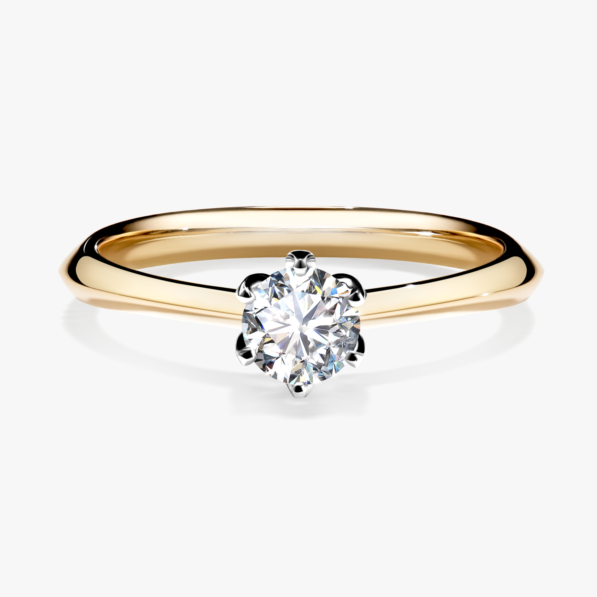 Pierscionek zareczynowy z diamentem laboratoryjnym 030 CT z zoltego zlota my daisy 01
