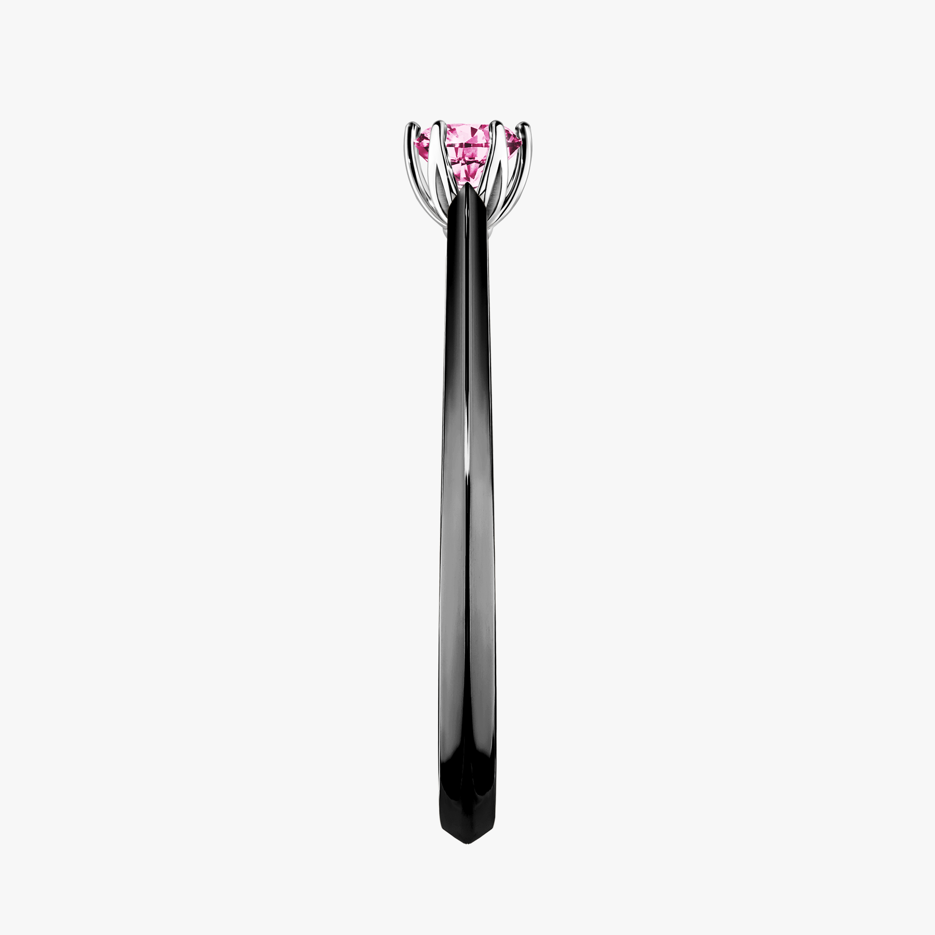 Pierścionek zaręczynowy My Daisy z czarnego złota z różowym diamentem 0,17ct