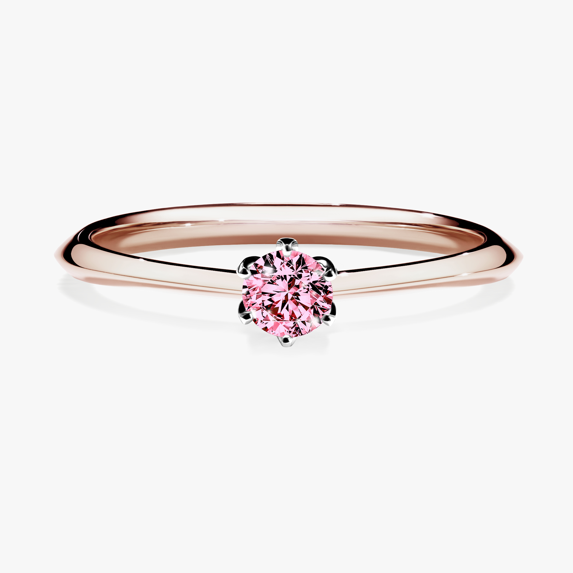Pierścionek zaręczynowy My Daisy z różowego złota z różowym diamentem 0,17ct