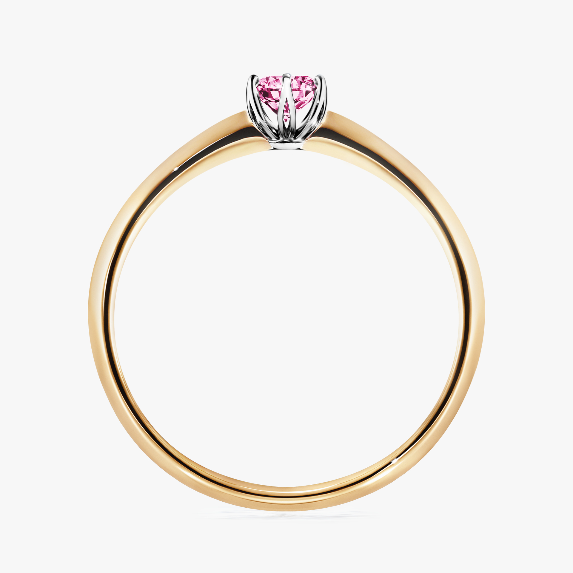 Pierścionek zaręczynowy My Daisy z żółtego złota z różowym diamentem 0,17ct