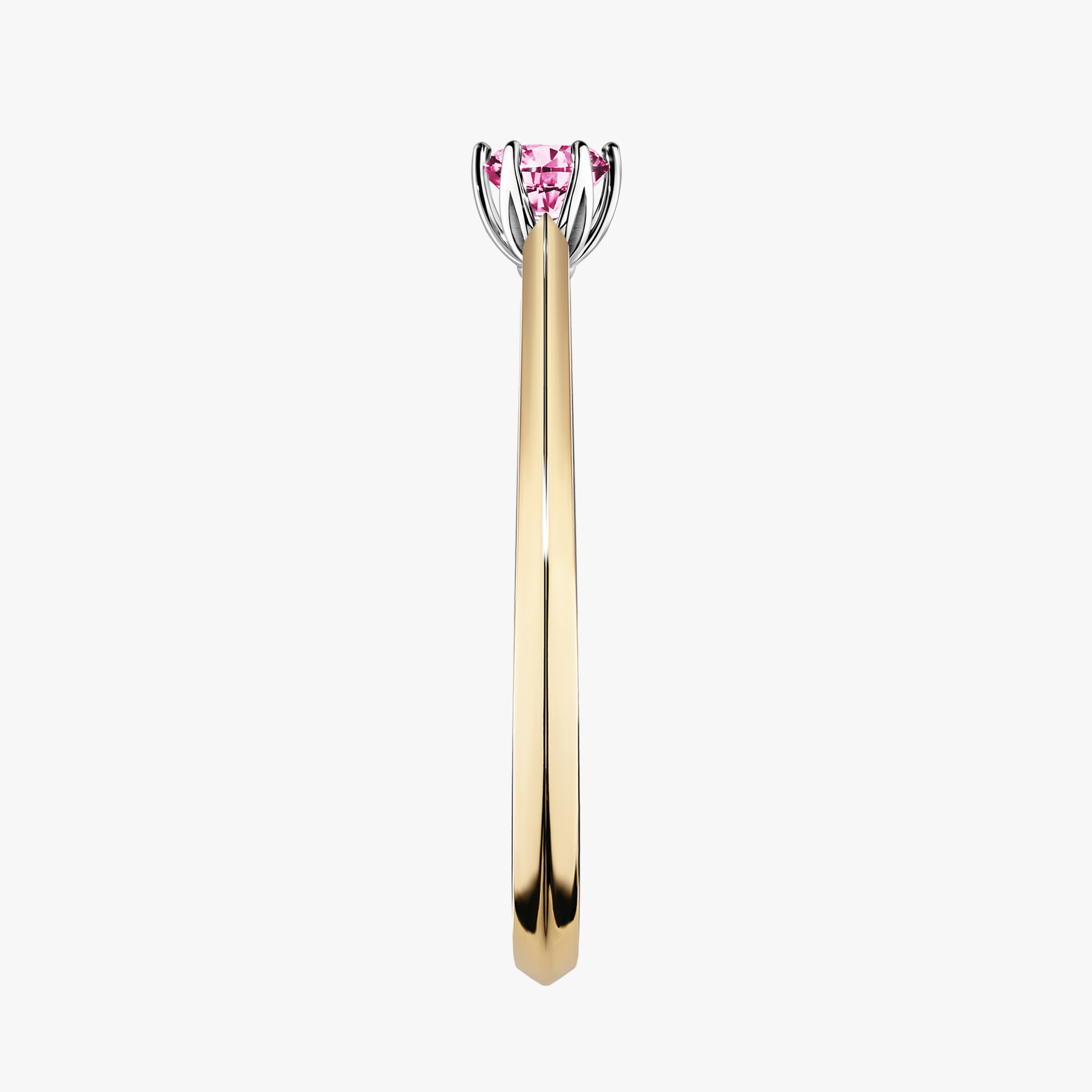 Pierścionek zaręczynowy My Daisy z żółtego złota z różowym diamentem 0,17ct