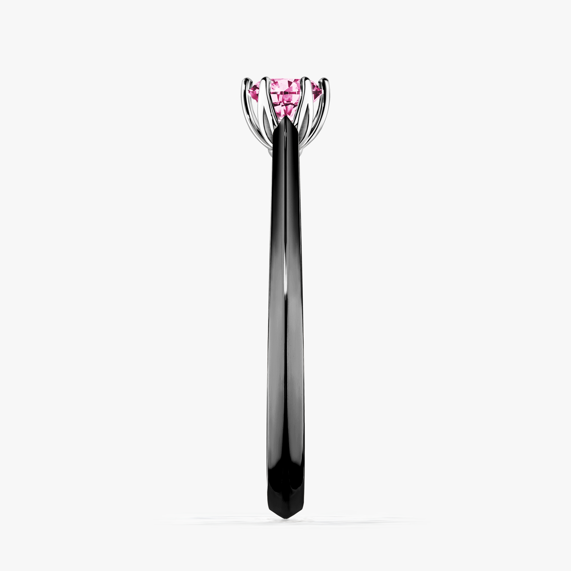 Pierścionek zaręczynowy My Daisy z czarnego złota z różowym diamentem 0,25ct
