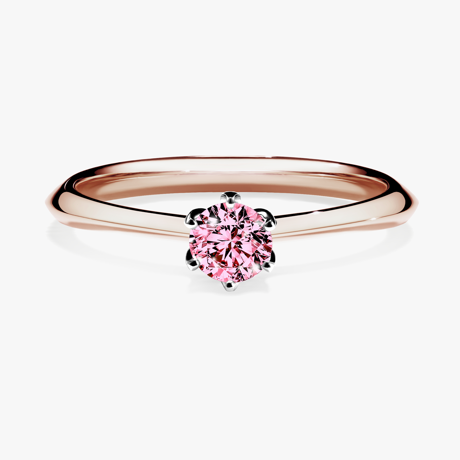 Pierścionek zaręczynowy My Daisy z różowego złota z różowym diamentem 0,25ct